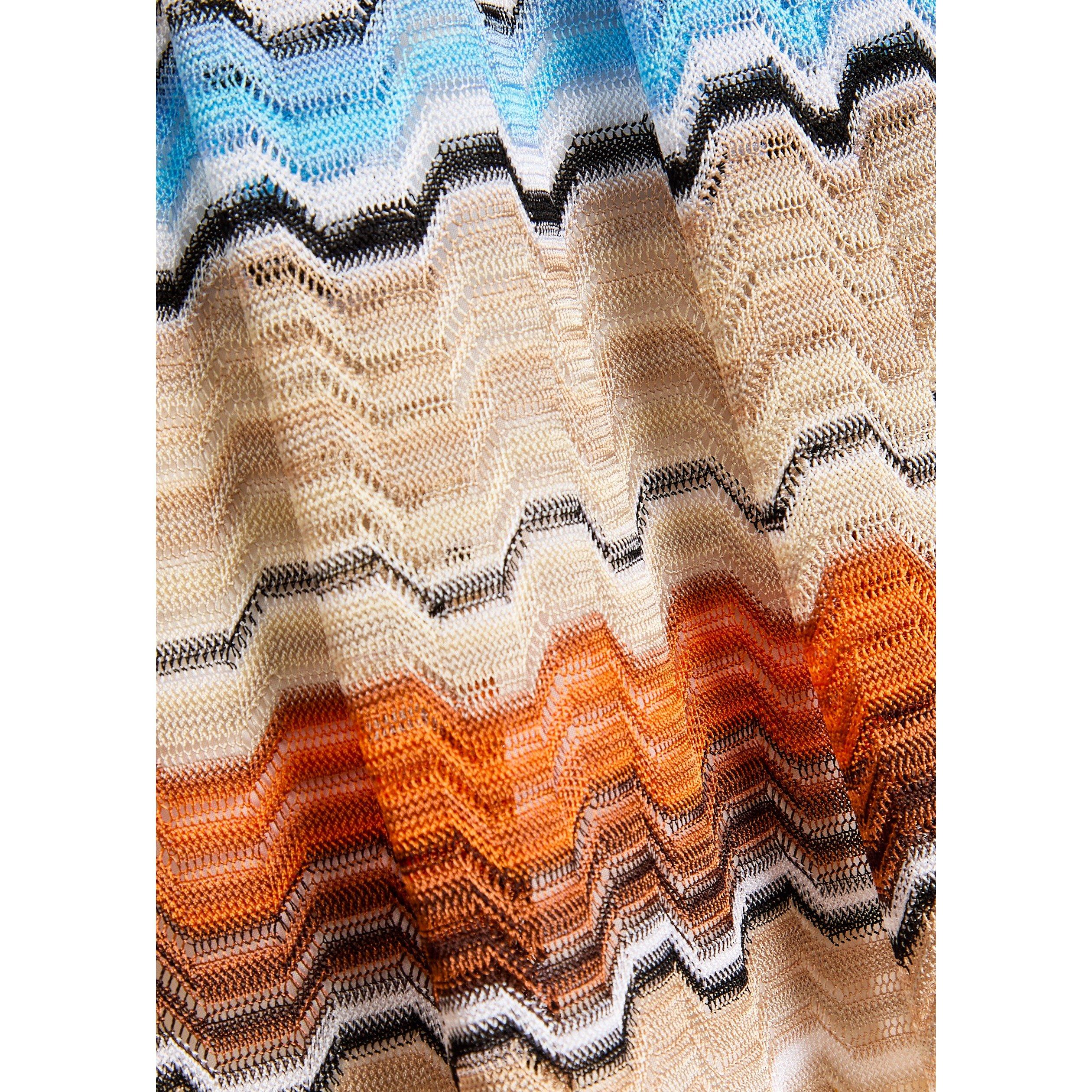 MULTICOLOURED - Missoni - Women's Viscose Cap-Sleeve V-Neck Maxi Dress - 4