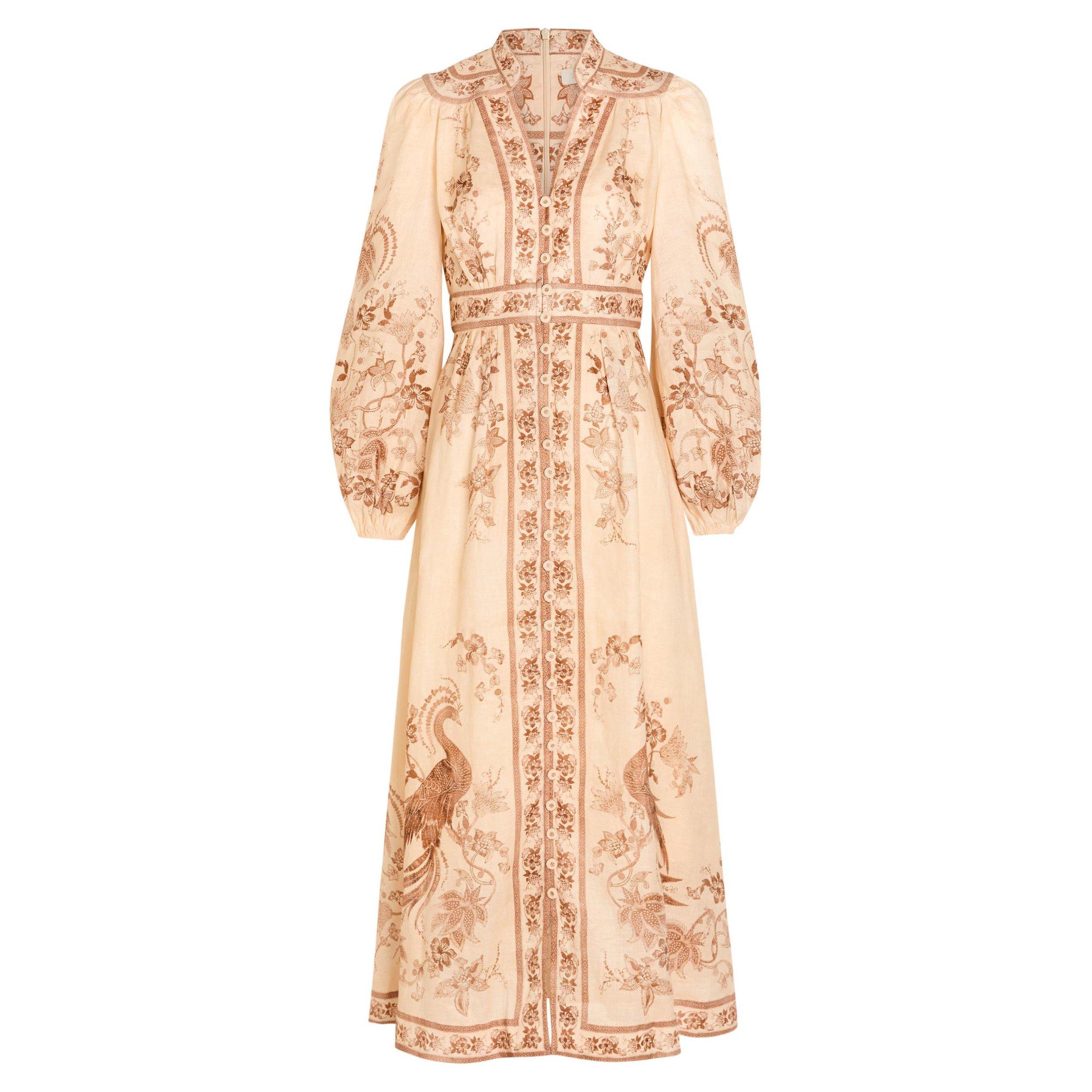 CREAM AND OTHER - Zimmermann - Indra Plunge Midi Dress