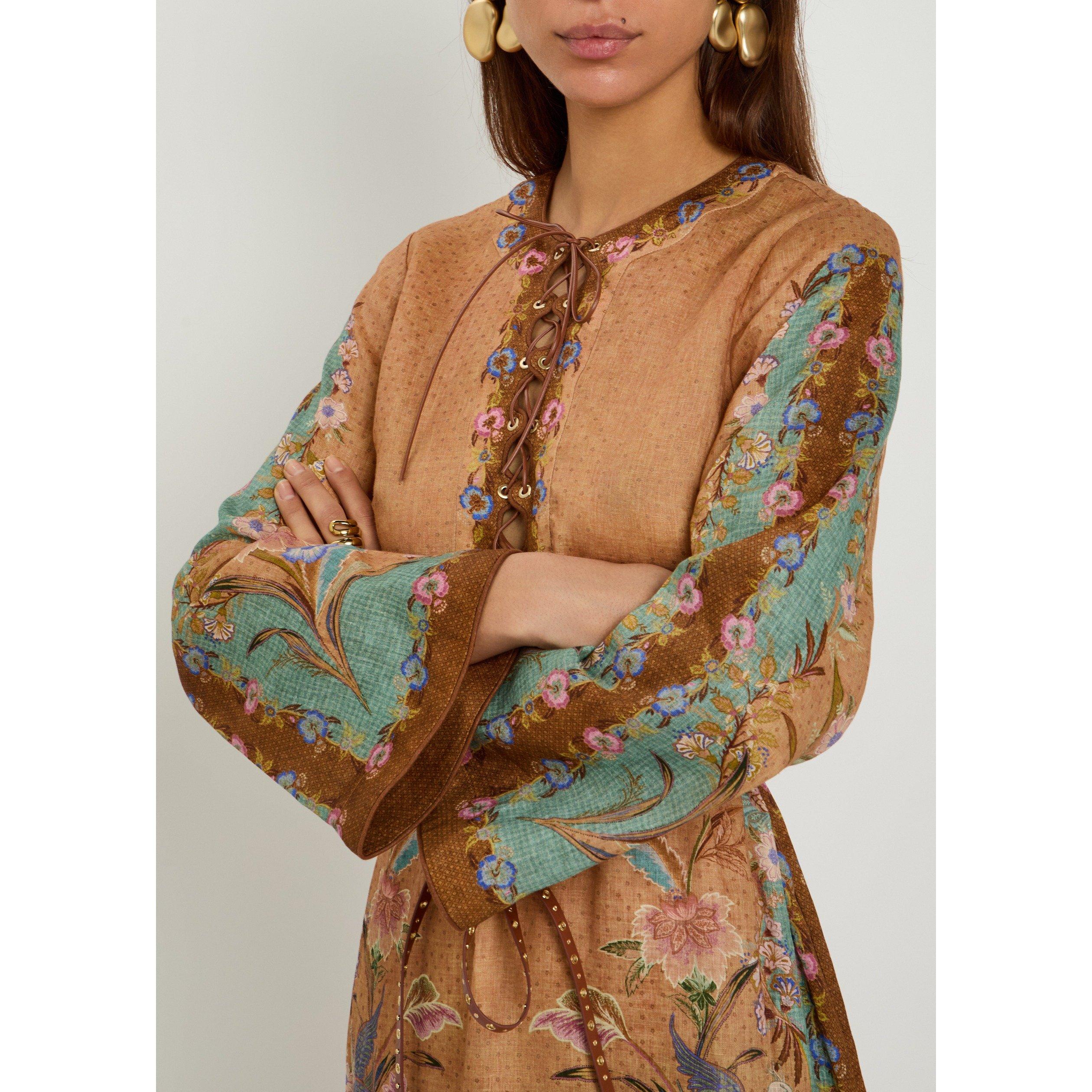 TAN - Zimmermann - Women's Indra Linen Long-Sleeve Midi Tunic - 4