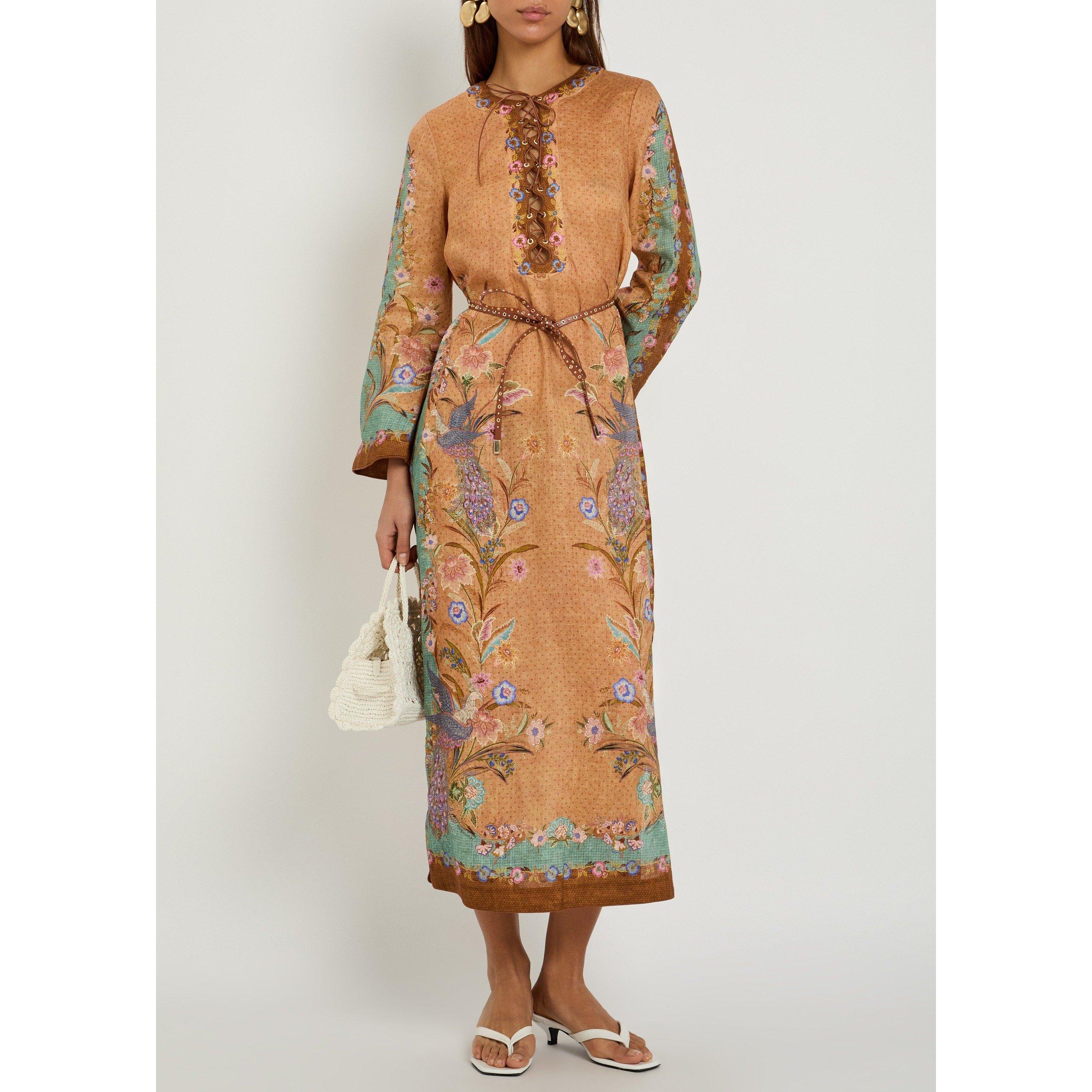TAN - Zimmermann - Women's Indra Linen Long-Sleeve Midi Tunic - 5