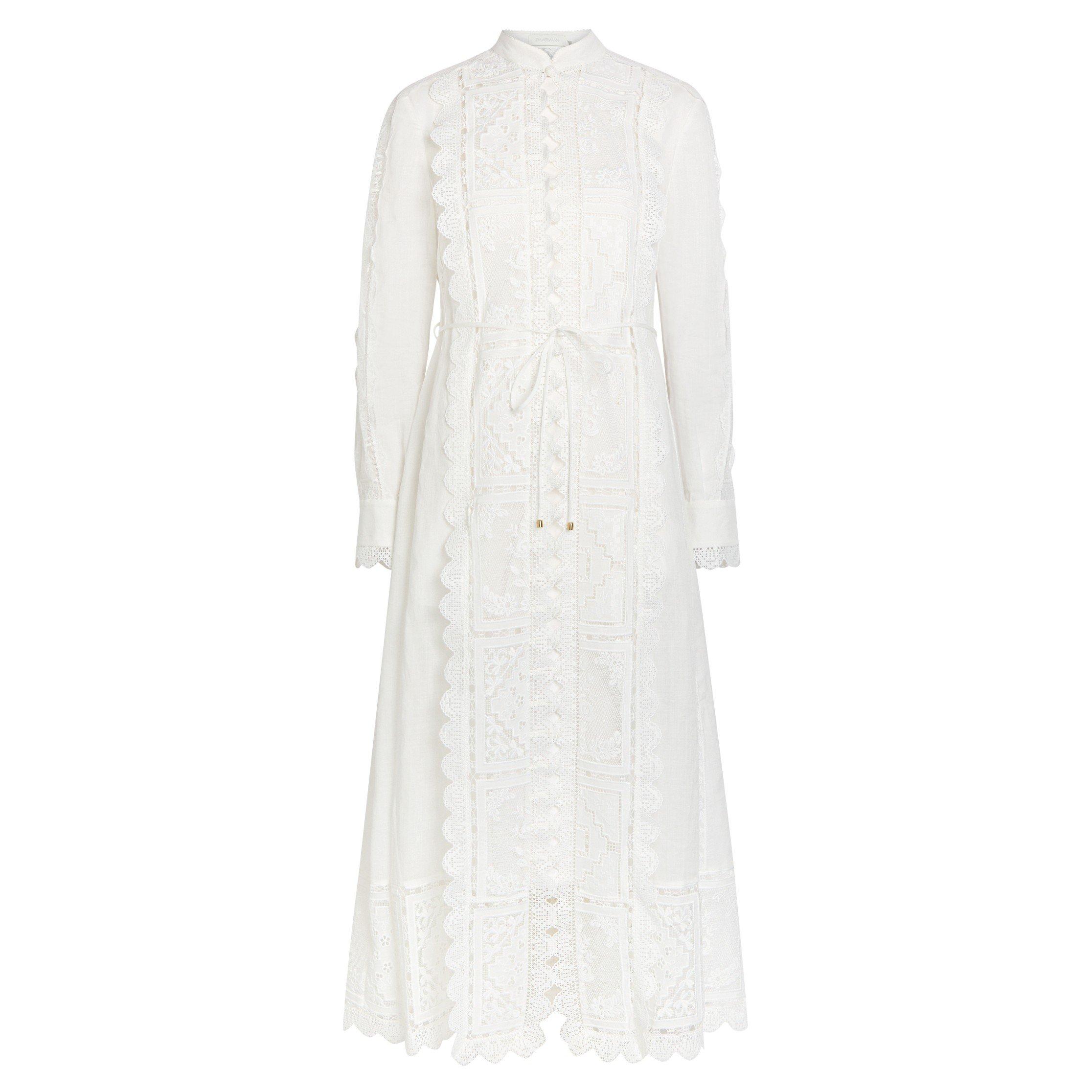 Zimmermann Aster Embroidered Midi Dress