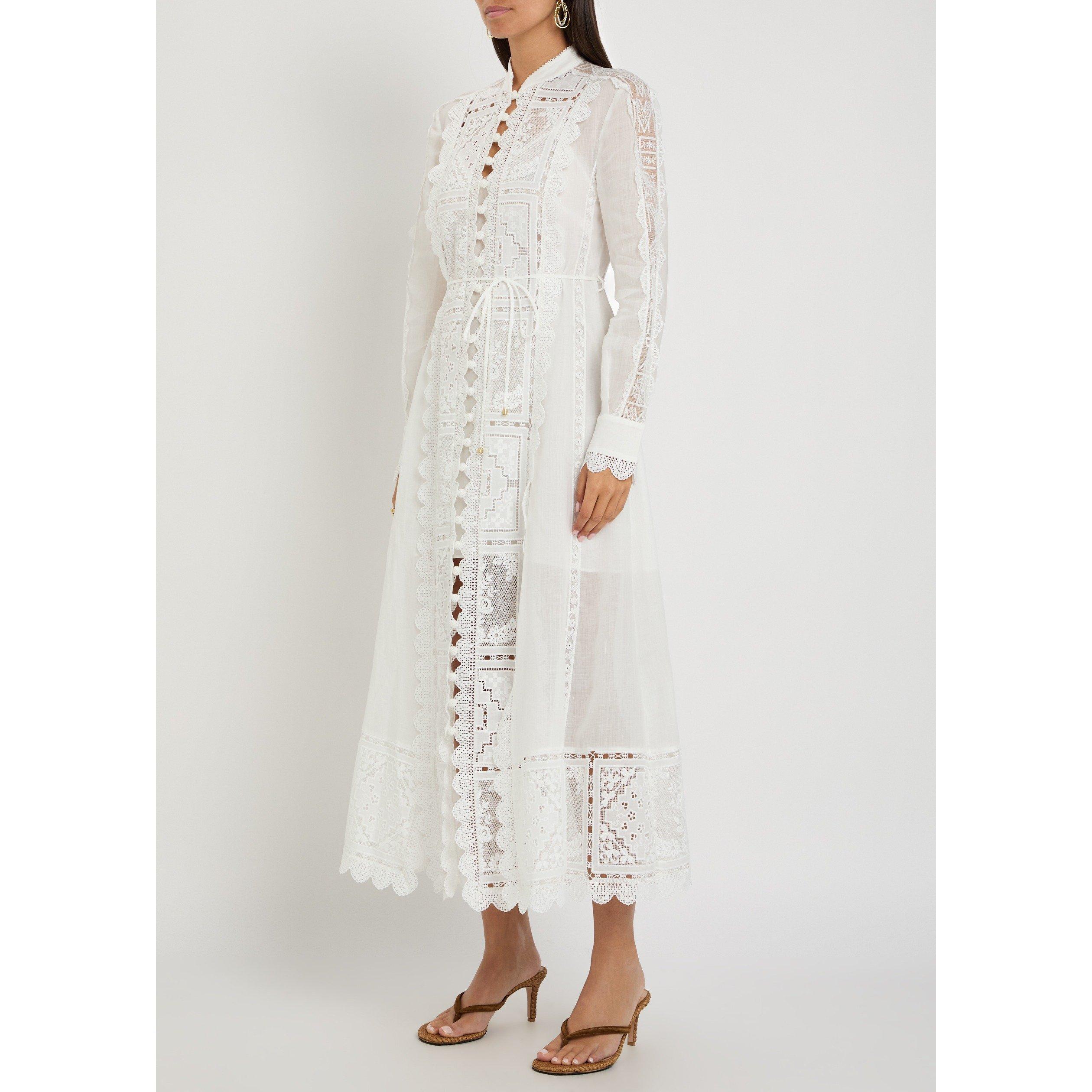 IVORY - Zimmermann - Aster Embroidered Midi Dress - 2