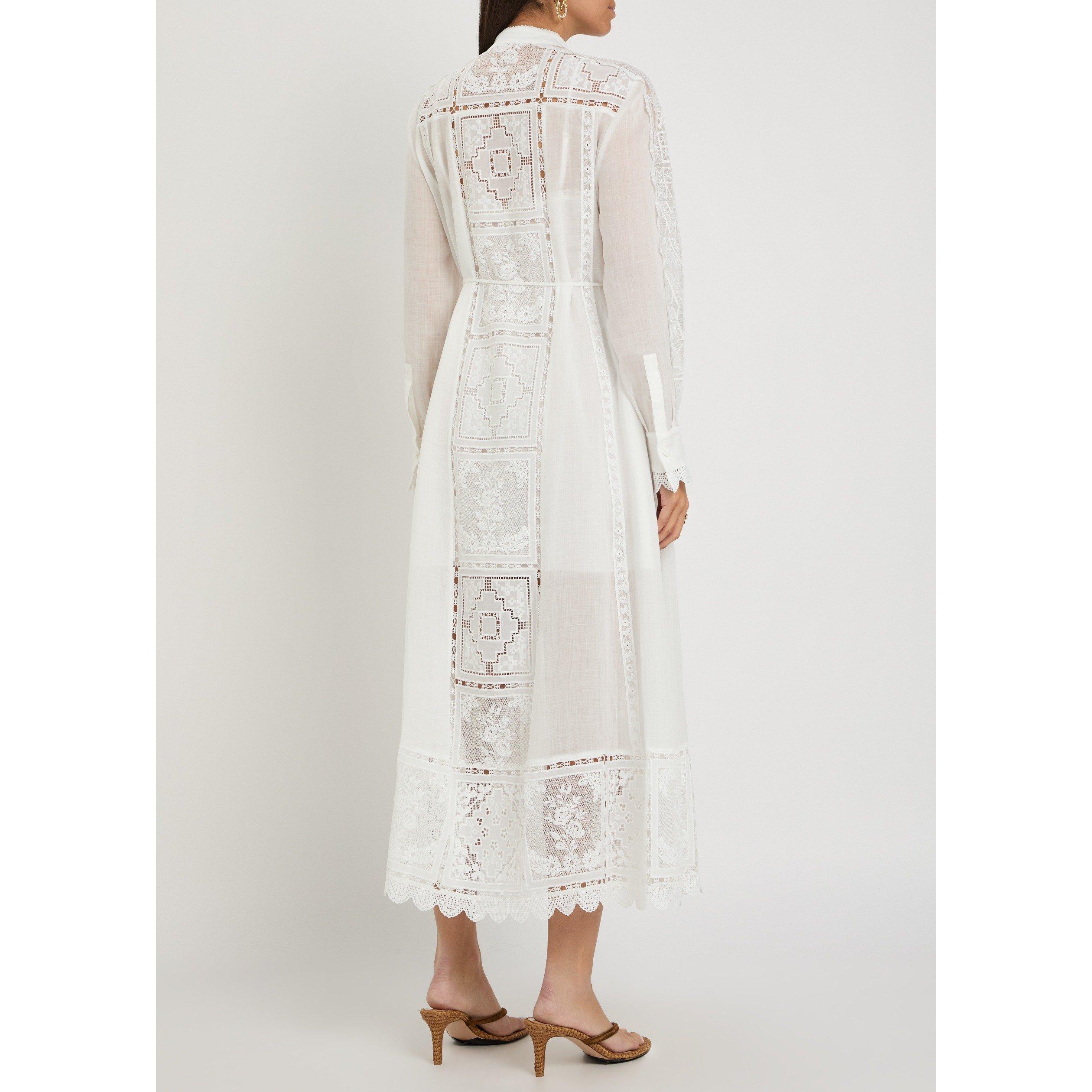 IVORY - Zimmermann - Aster Embroidered Midi Dress - 3