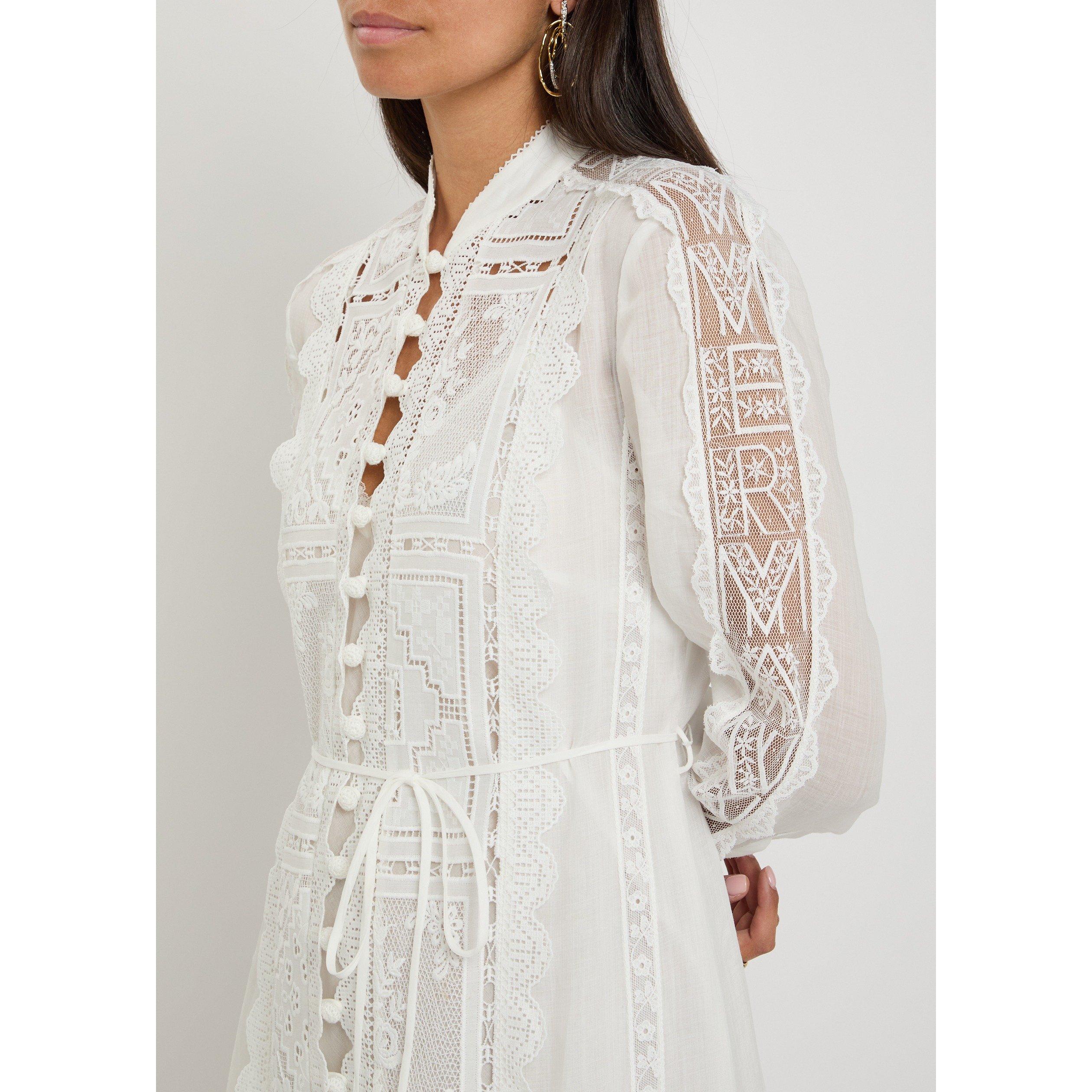 IVORY - Zimmermann - Aster Embroidered Midi Dress - 4