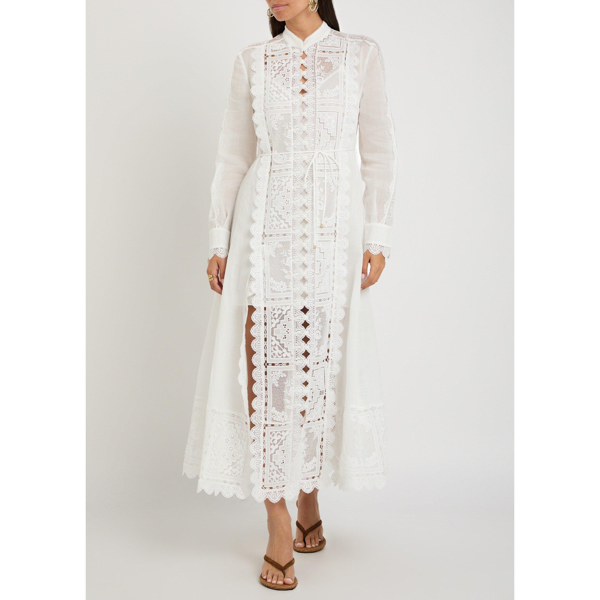 IVORY - Zimmermann - Aster Embroidered Midi Dress - 5