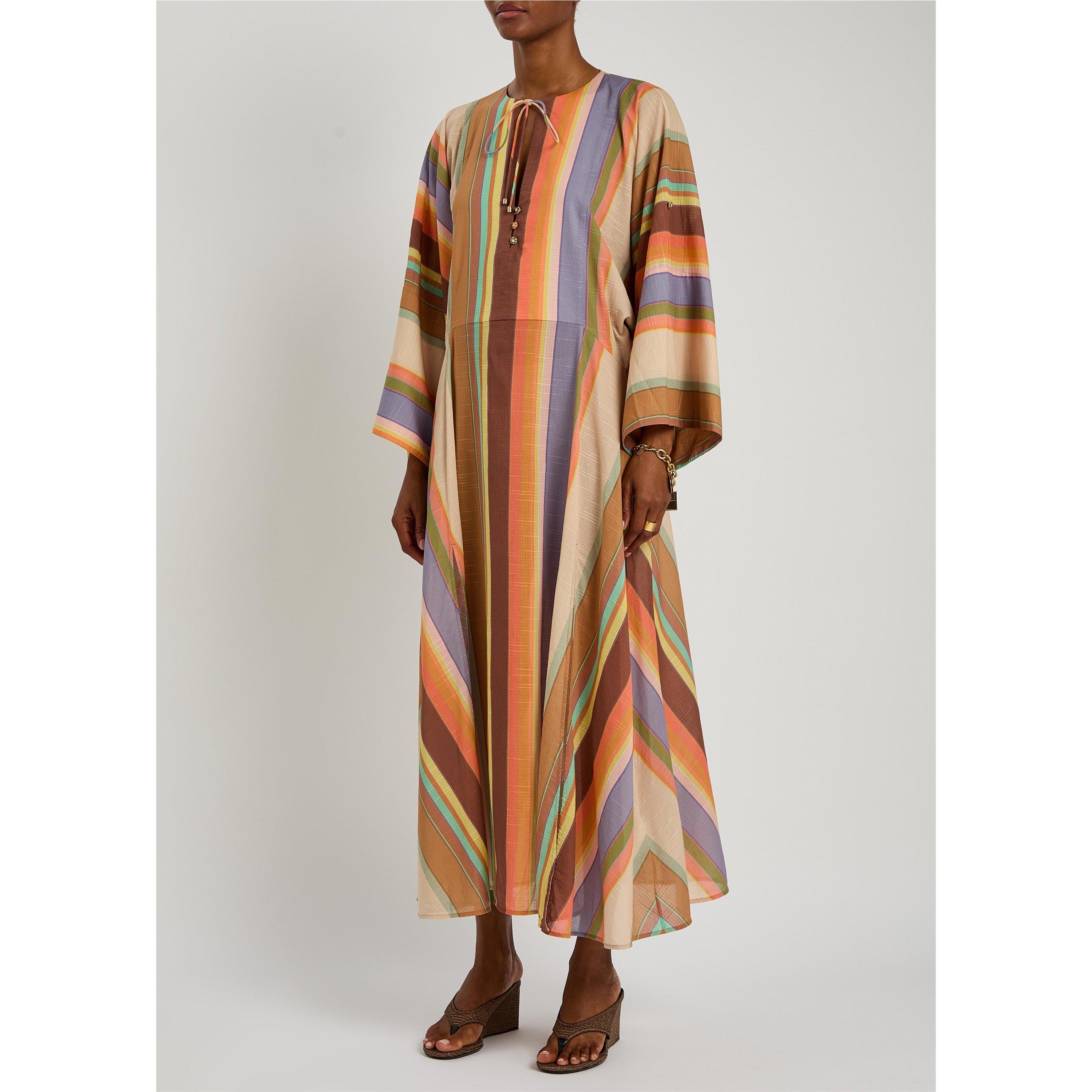 MULTICOLOURED - Zimmermann - Women's Solstice Striped Cotton Tunic Midi Dress - 2