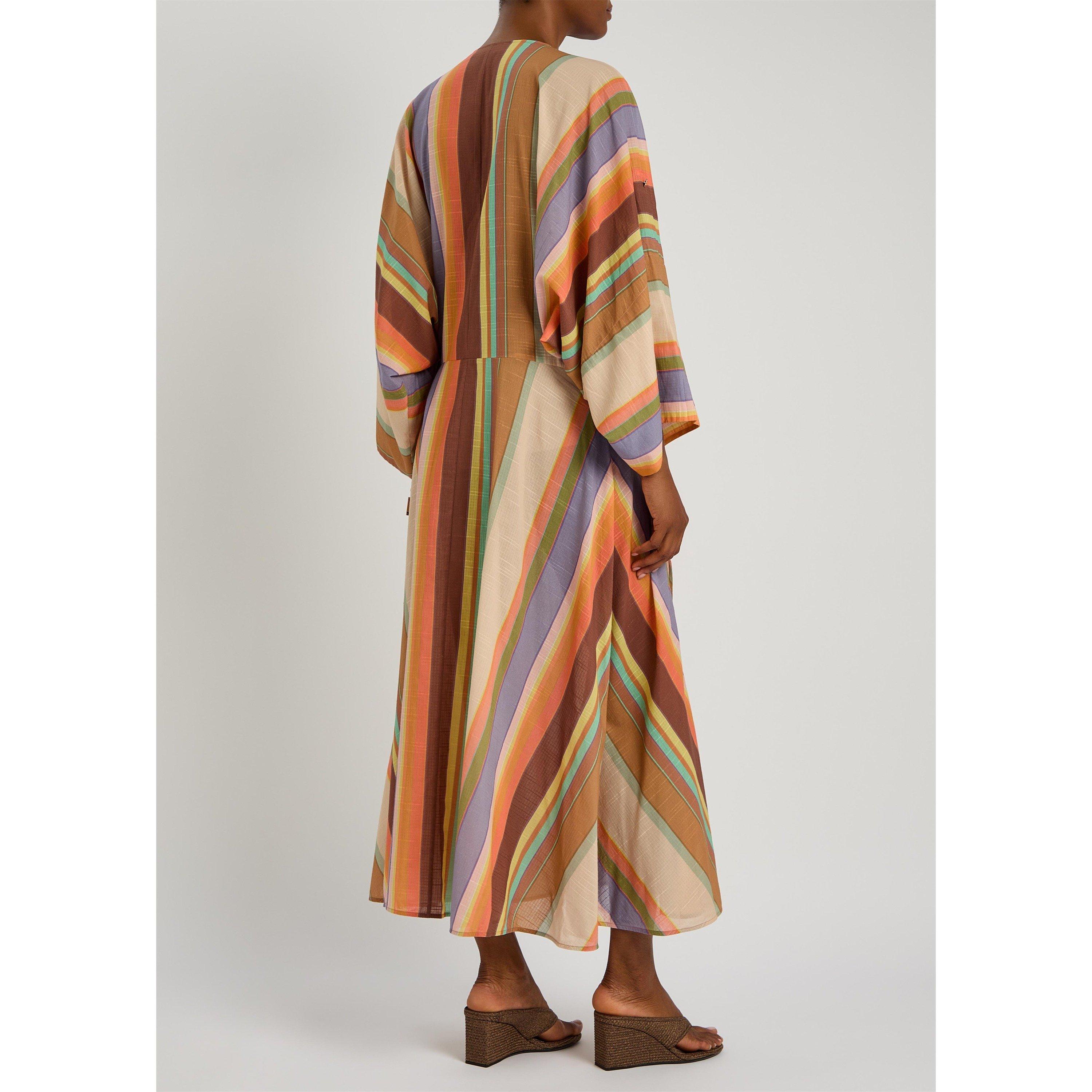 MULTICOLOURED - Zimmermann - Women's Solstice Striped Cotton Tunic Midi Dress - 3