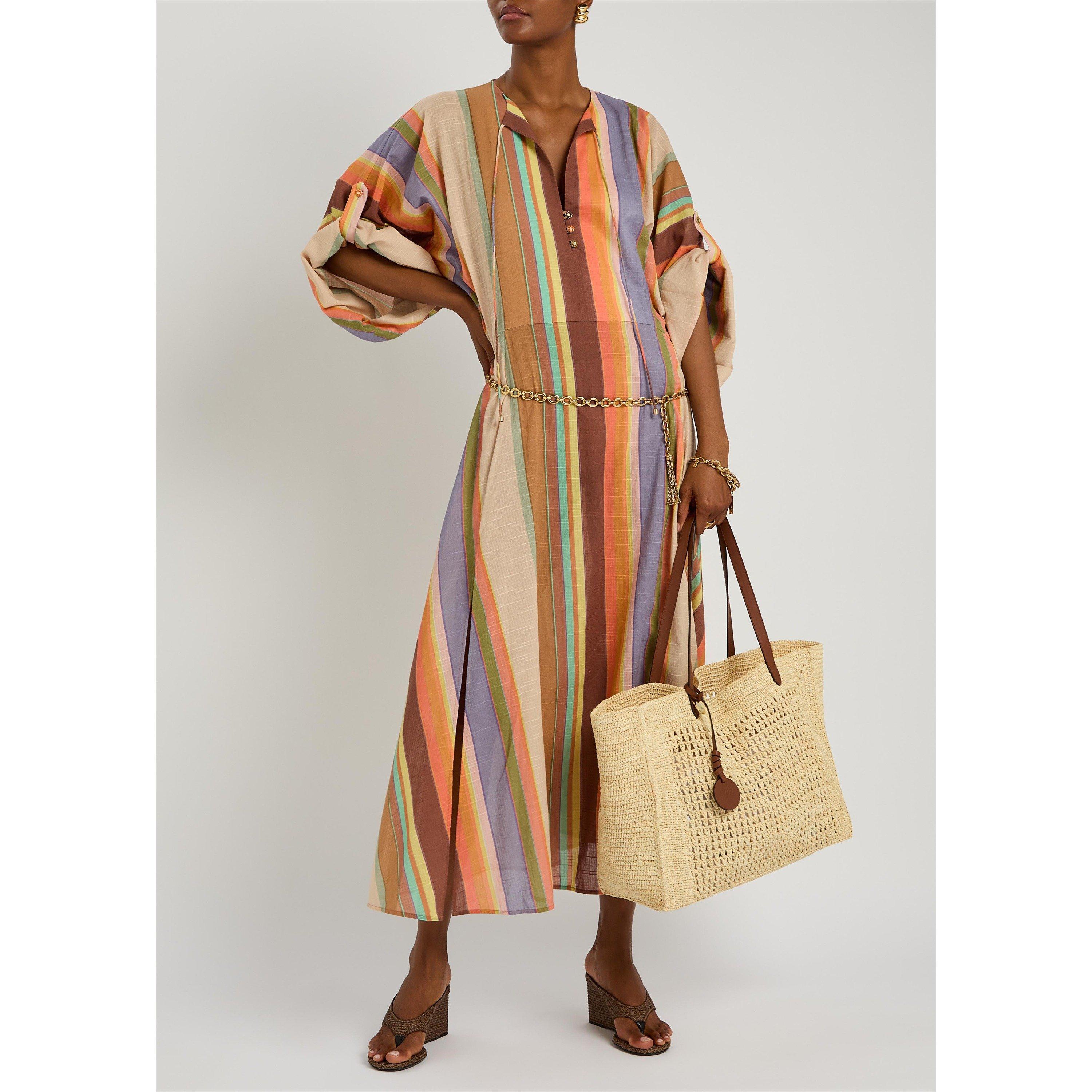 MULTICOLOURED - Zimmermann - Women's Solstice Striped Cotton Tunic Midi Dress - 5