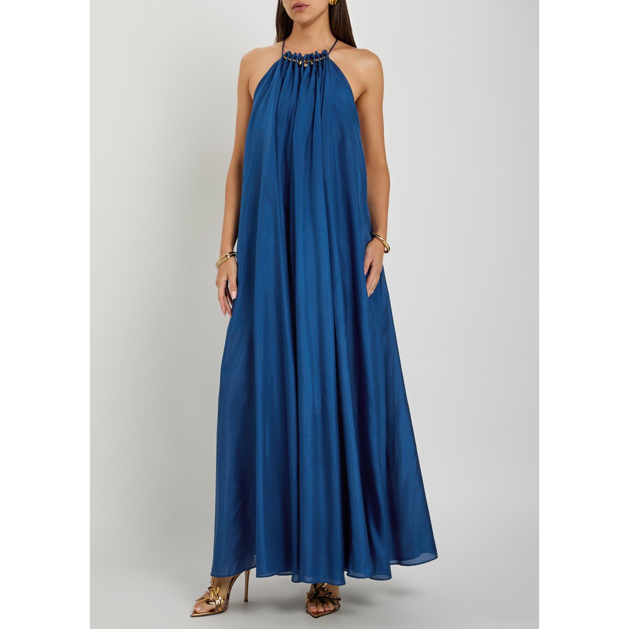 DARK BLUE - Zimmermann - Aster Gathered Bead Maxi Dress - 5