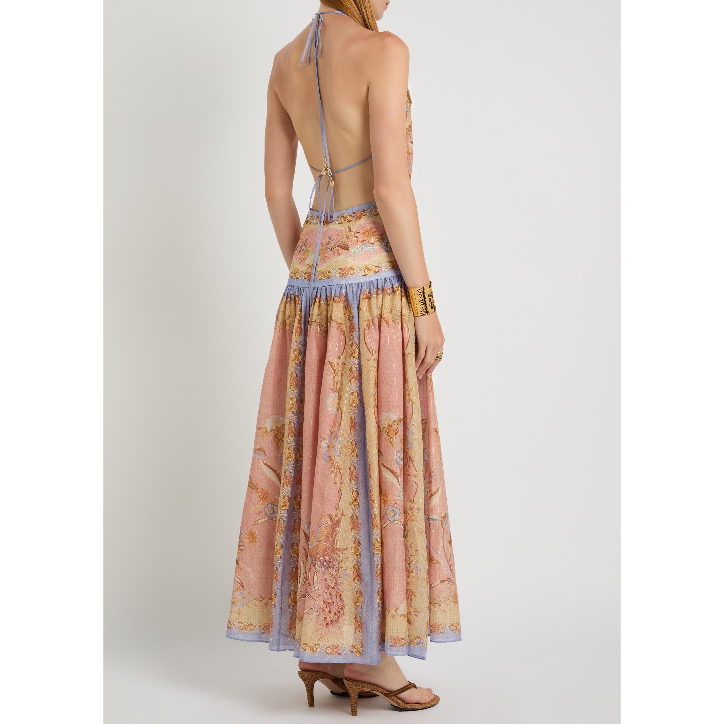 PINK AND OTHER - Zimmermann - Indra Plunge Halter Maxi Dress - 3