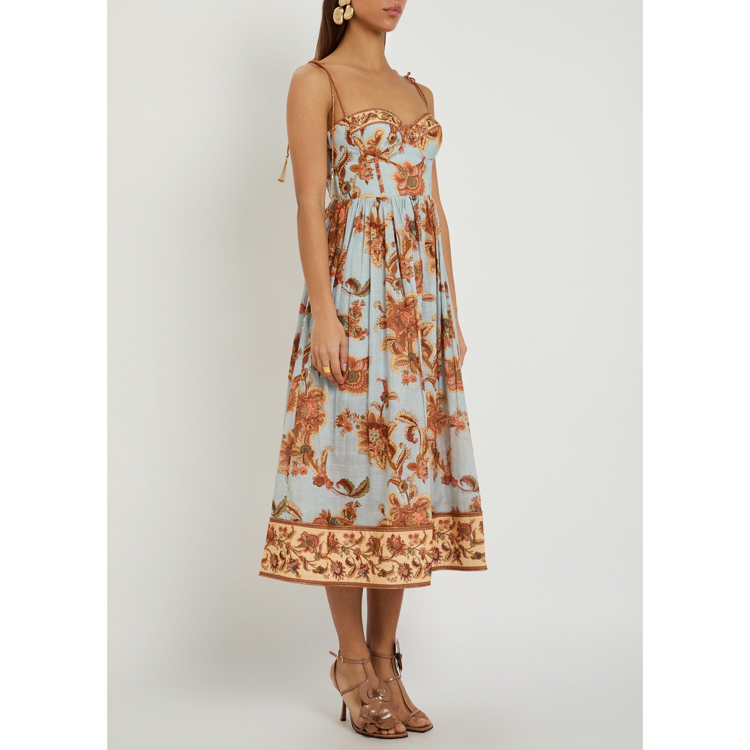 BLUE AND OTHER - Zimmermann - Women's Aster Cotton Midi Corset Dress - 2