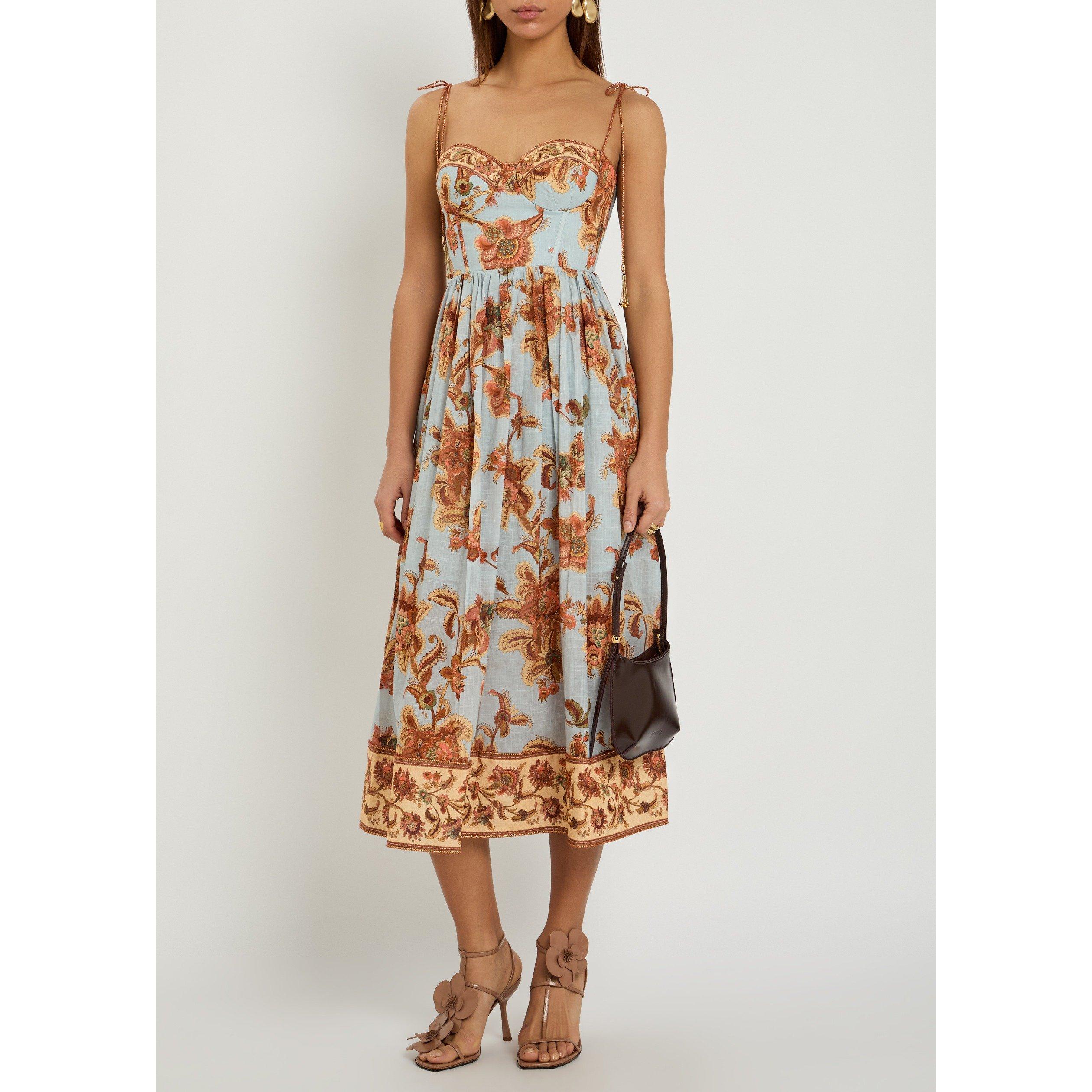 BLUE AND OTHER - Zimmermann - Women's Aster Cotton Midi Corset Dress - 5