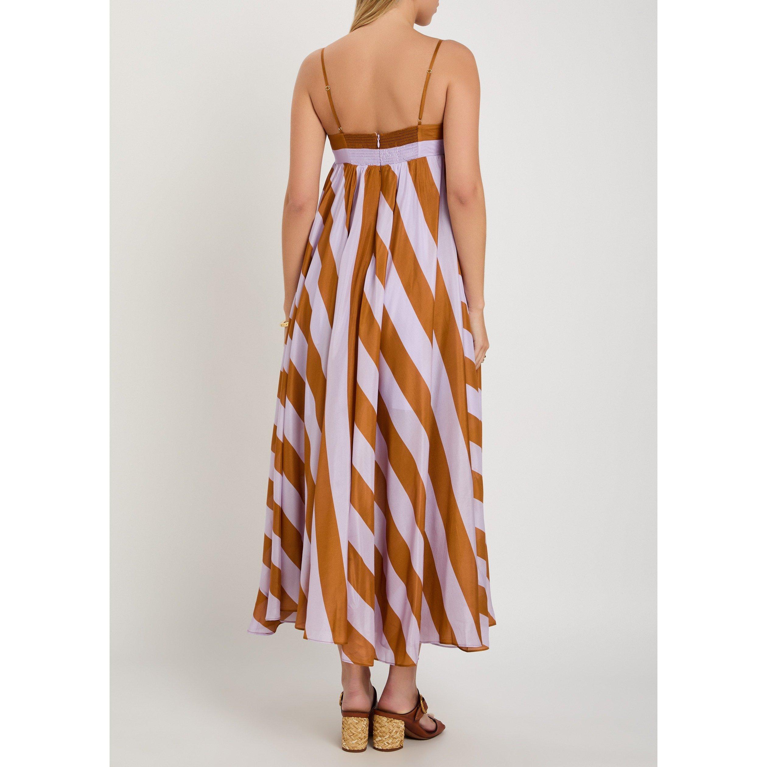 LILAC AND OTHER - Zimmermann - Women's Indra Striped Silk Maxi Dress - 3
