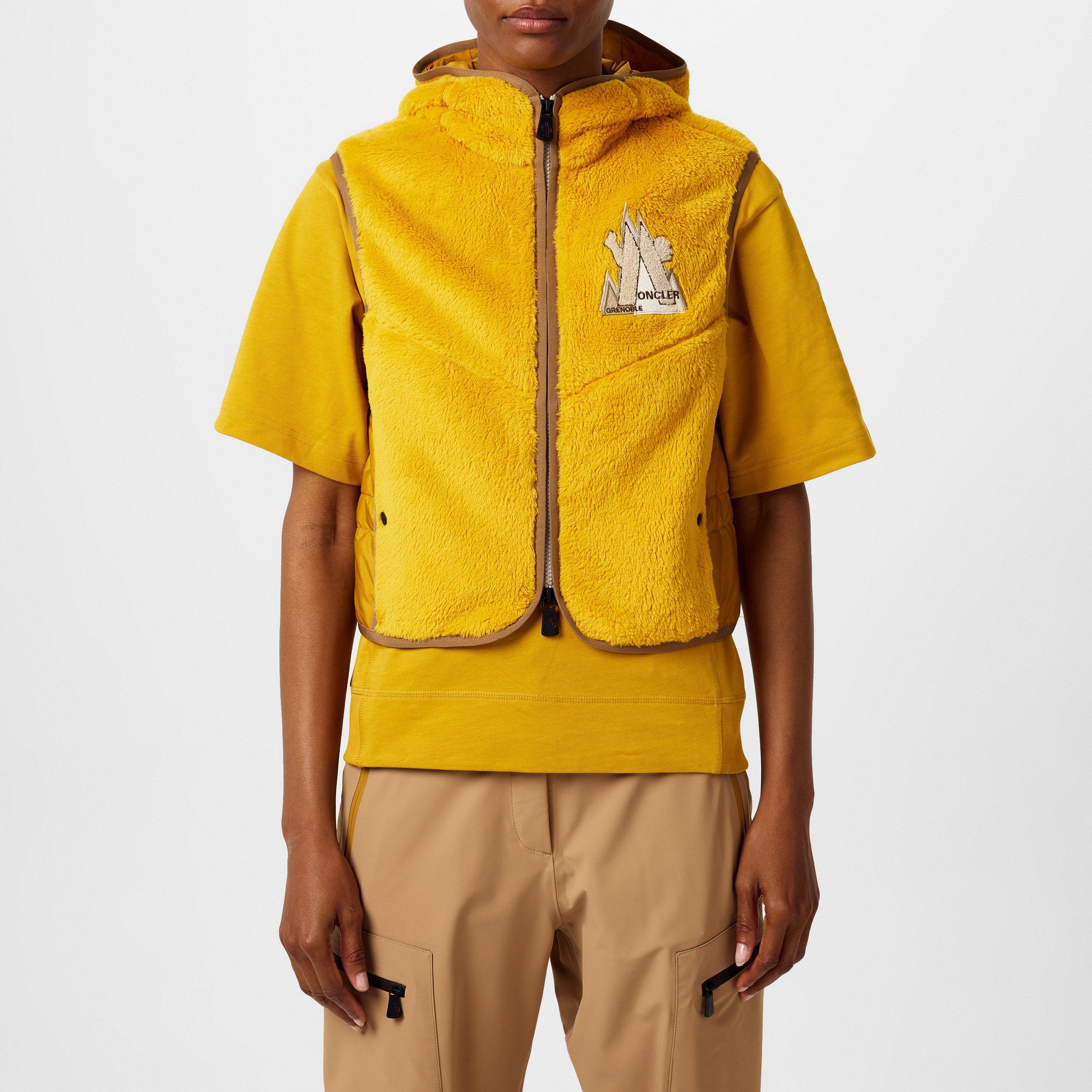 Yellow 13Q - Moncler Grenoble - Women's Fleece Hooded Zip Sleeveless Gilet - 1