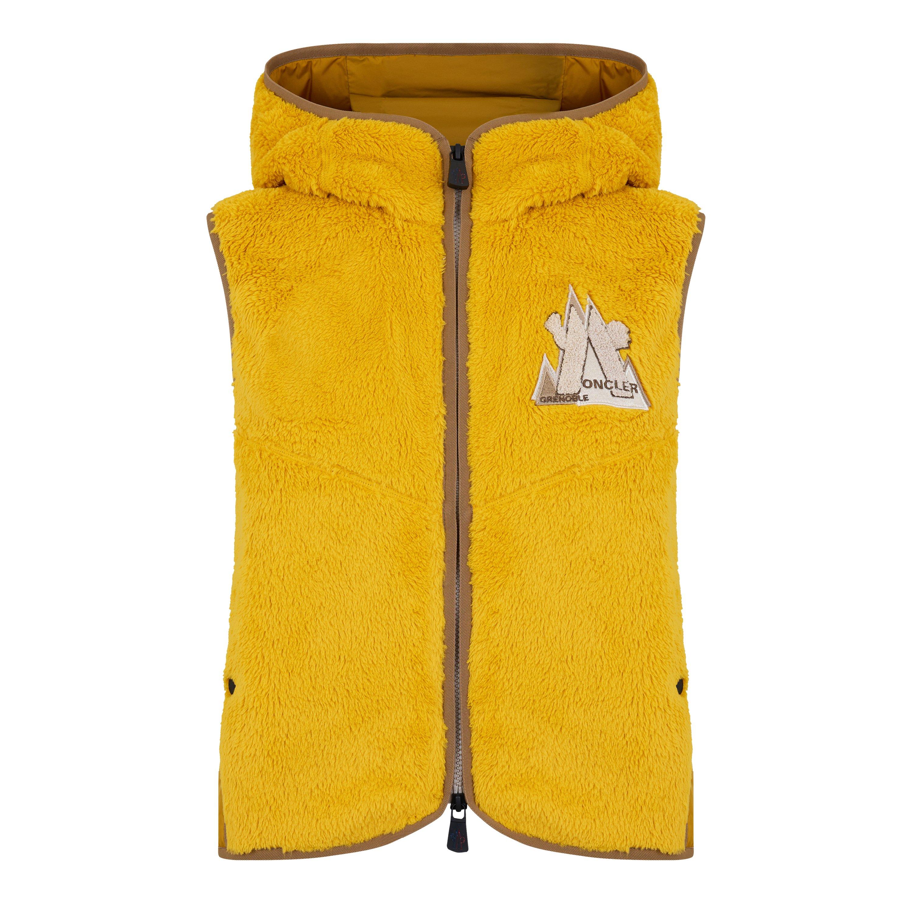 Yellow 13Q - Moncler Grenoble - Women's Fleece Hooded Zip Sleeveless Gilet - 5