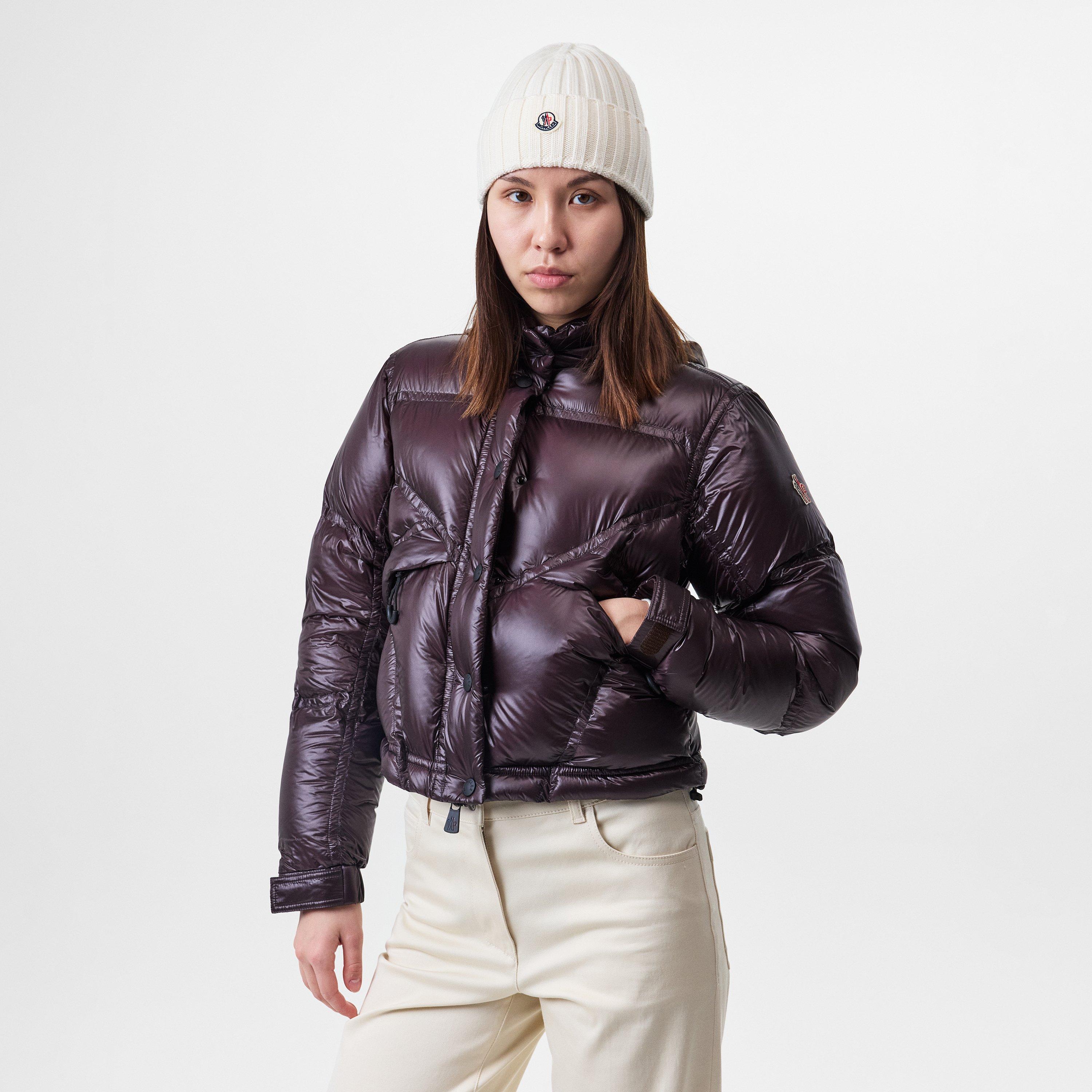 Brown 48E - Moncler Grenoble - Women's Julier Detachable Hood Long Sleeve Short Puffer Jacket - 2