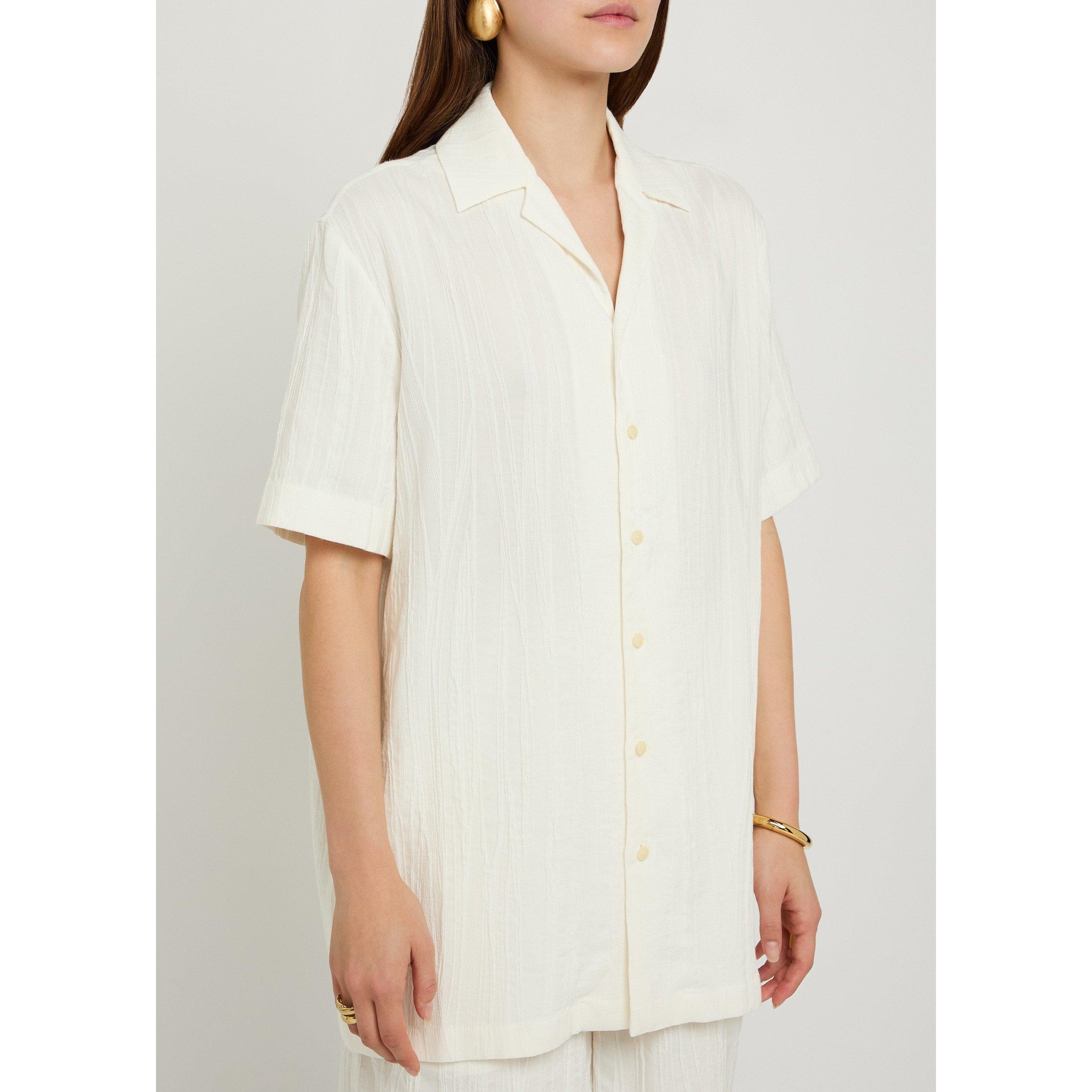 WHITE - Delos - Women's Otto Short-Sleeve Viscose Oversized-Fit Shirt - 2