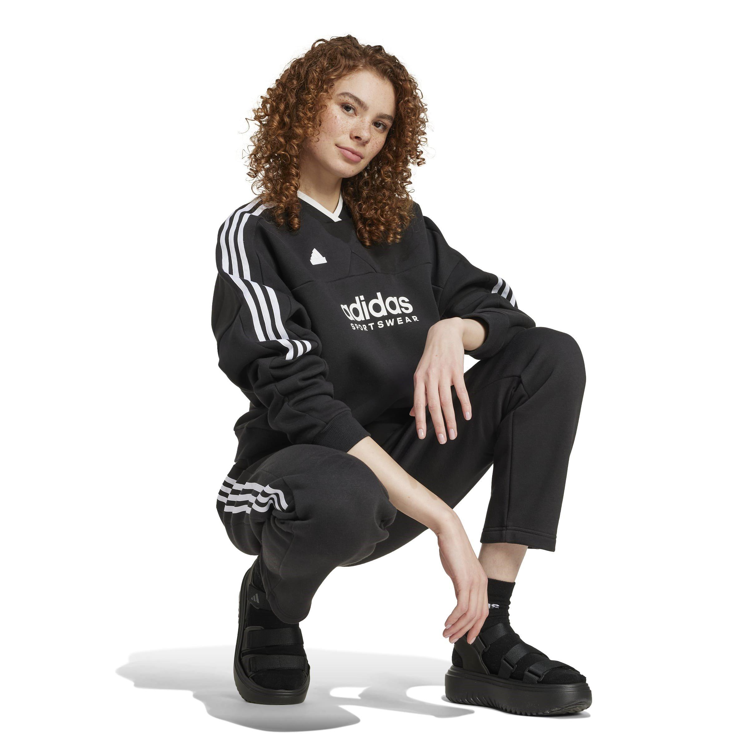 Black - adidas - Tiro Cut 3-Stripes Fleece Sweatshirt Womens - 4