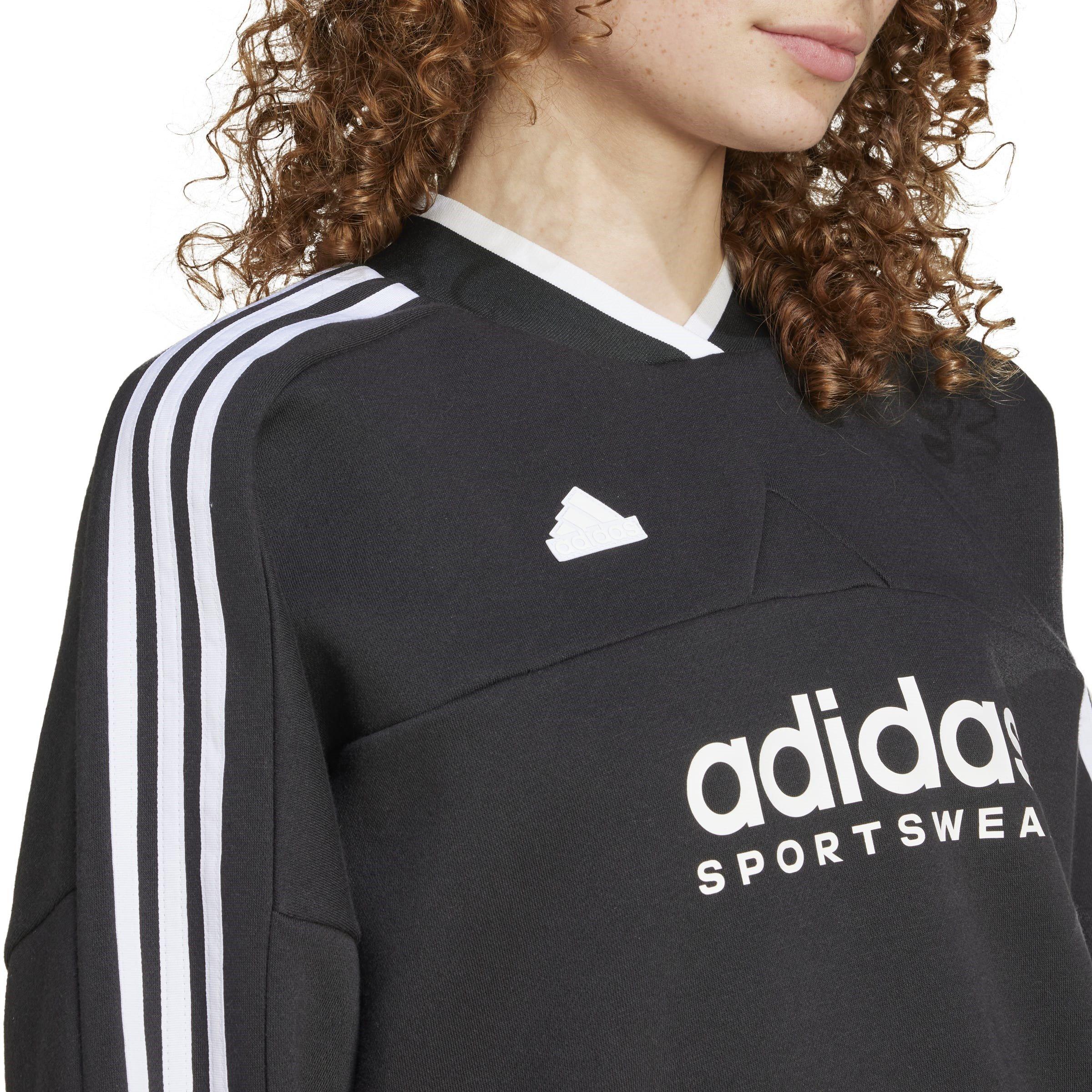 Black - adidas - Tiro Cut 3-Stripes Fleece Sweatshirt Womens - 5