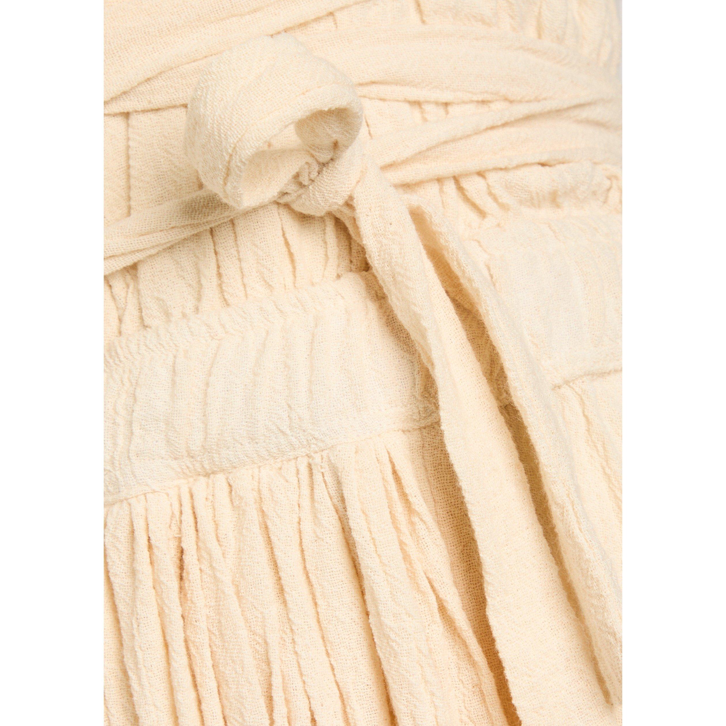 NATURAL - Caravana - LONG COTTON DRESS W DEEP V NEC - 4