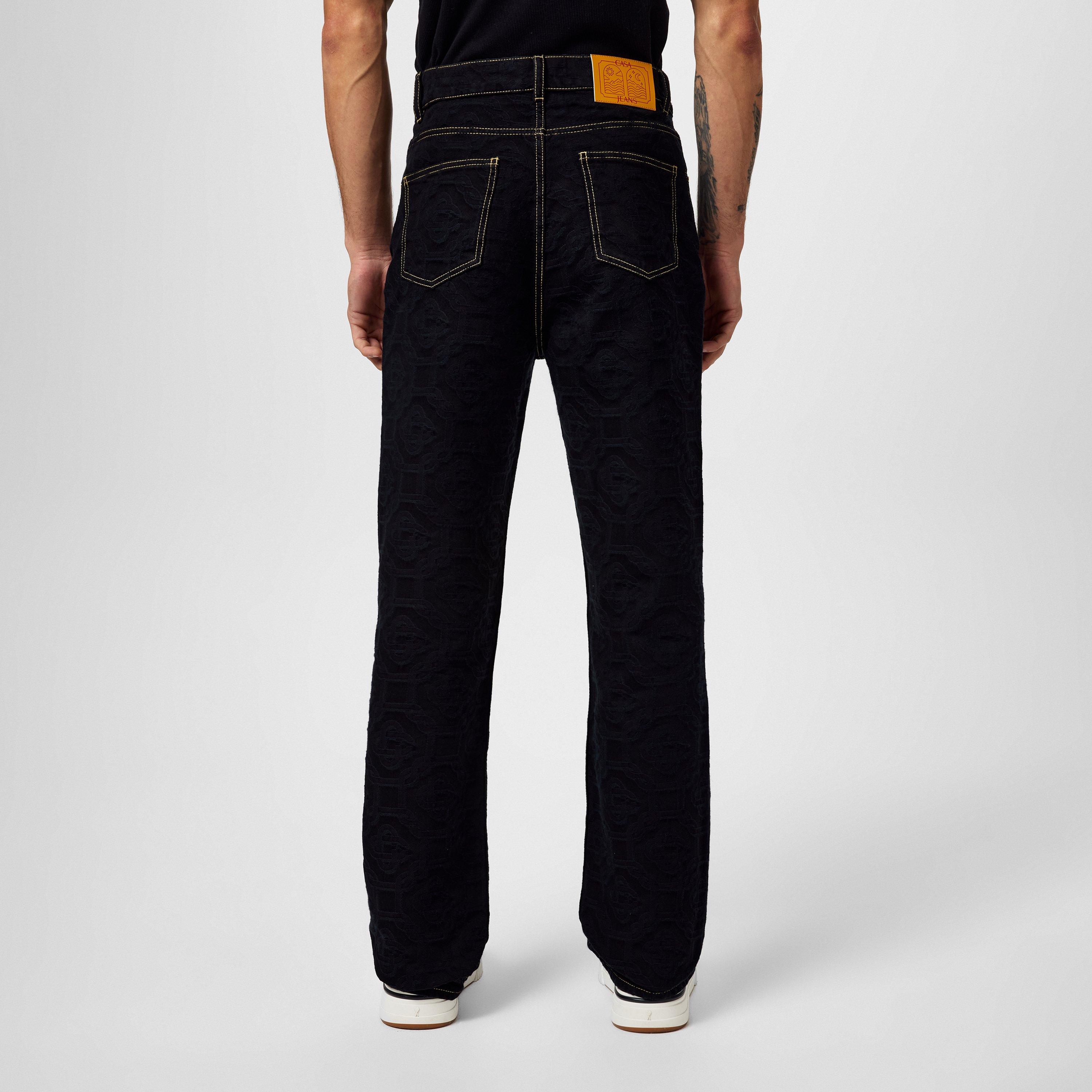 Black - Casablanca - Jacquard Monogram Jeans - 3