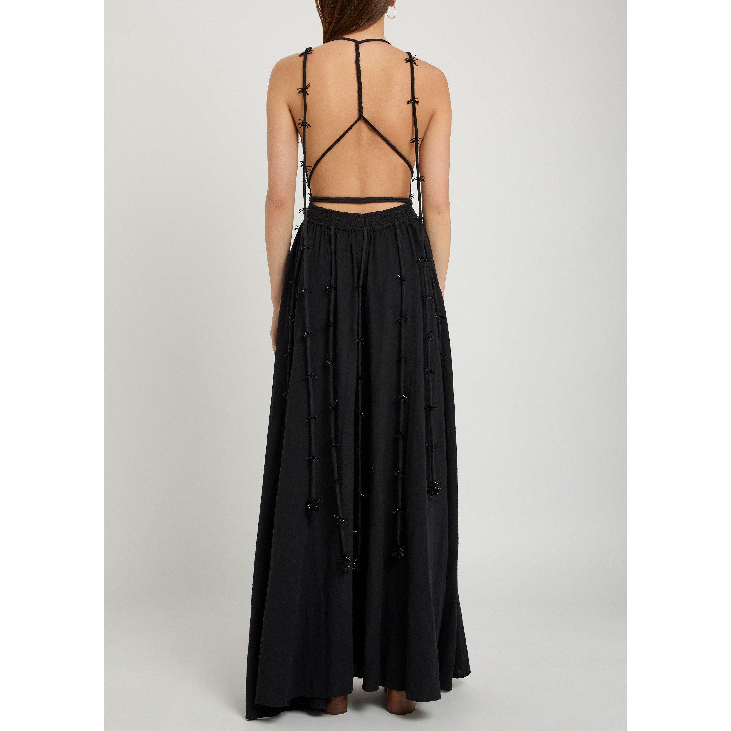 BLACK - Caravana - ARTISANAL COTTON MAXI DRESS W - 3