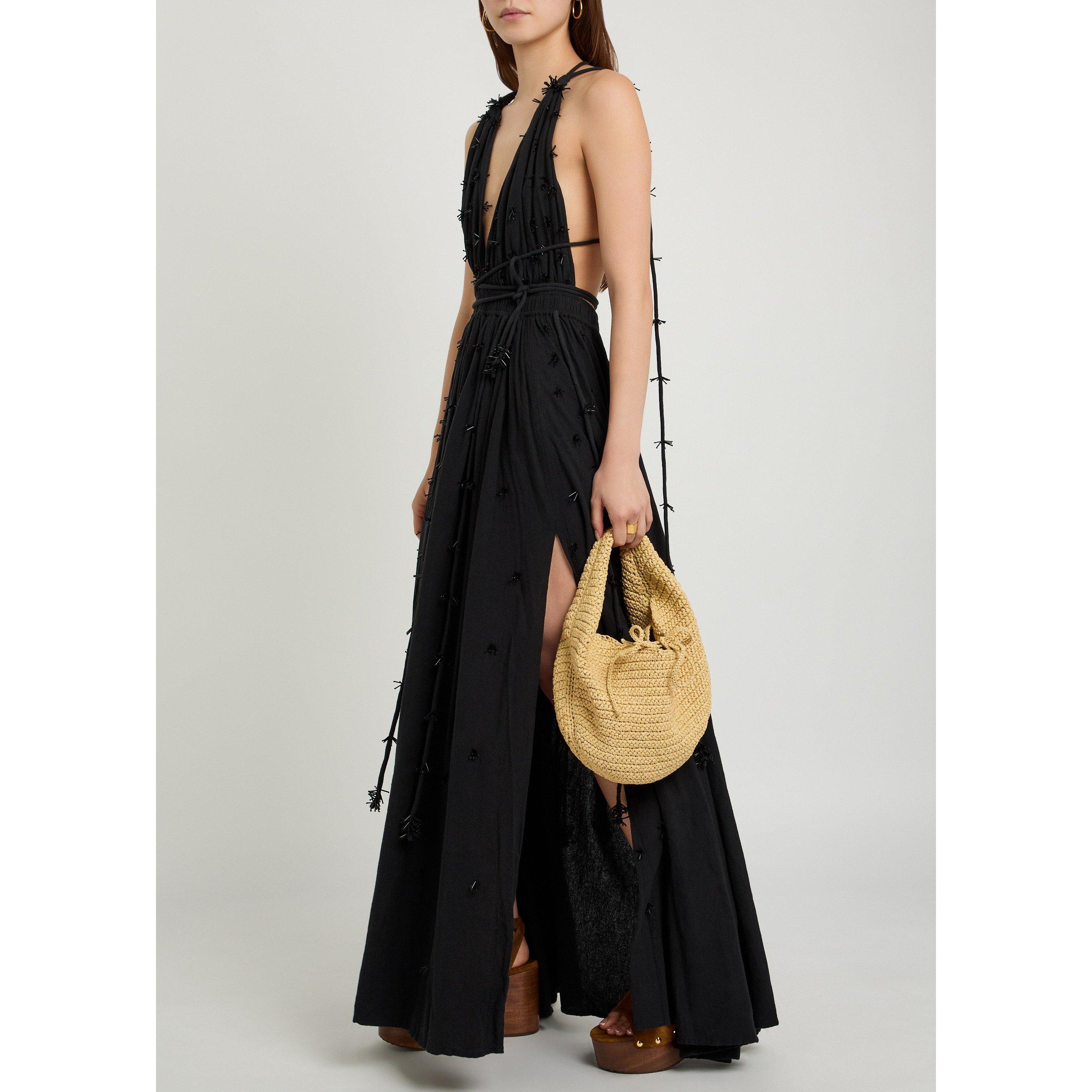 BLACK - Caravana - ARTISANAL COTTON MAXI DRESS W - 5