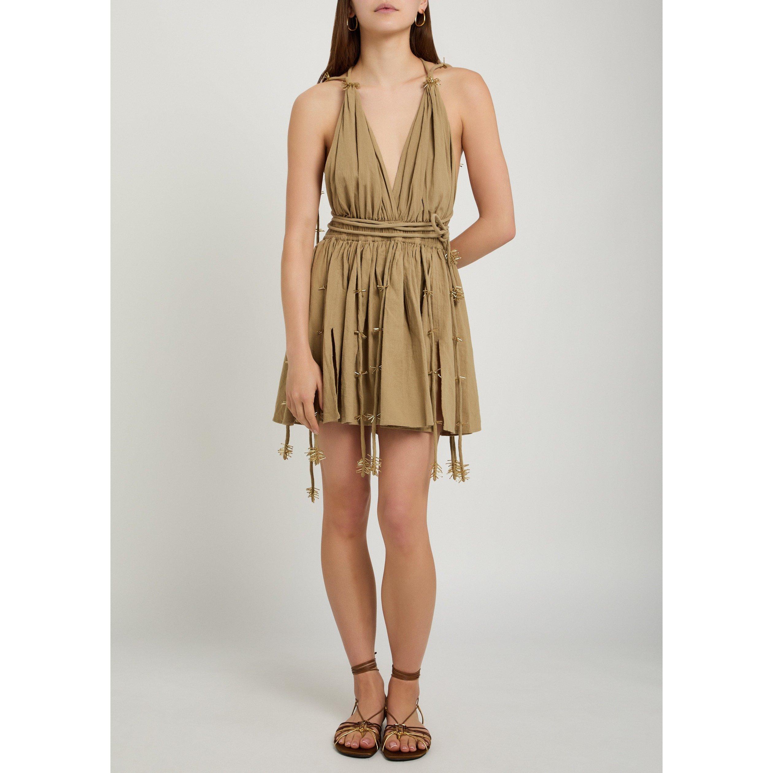 BEIGE - Caravana - ARTISANAL COTTON SHORT DRESS W - 5