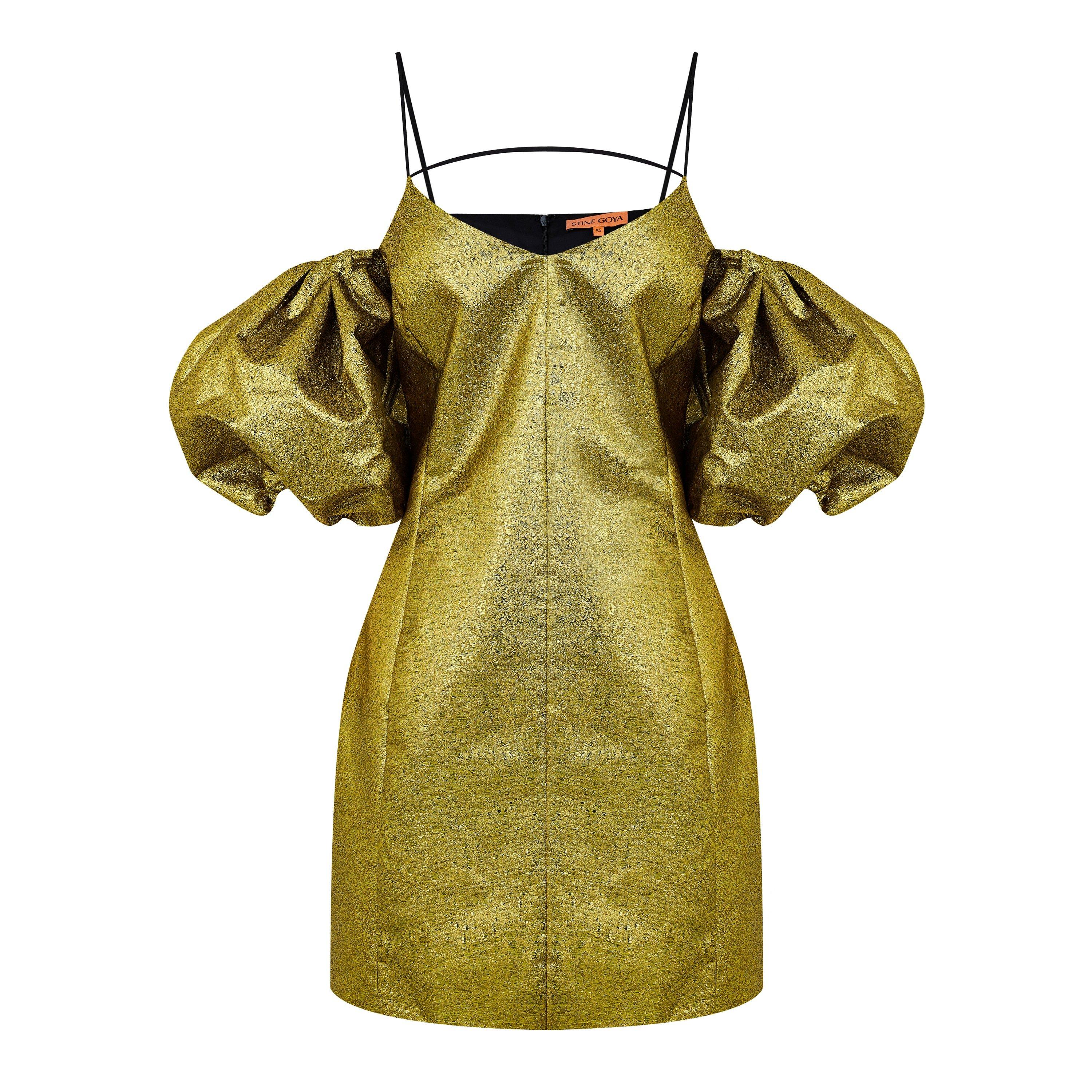 Gold - Stine Goya - Women's Brera Jacquard Mini Dress - 5