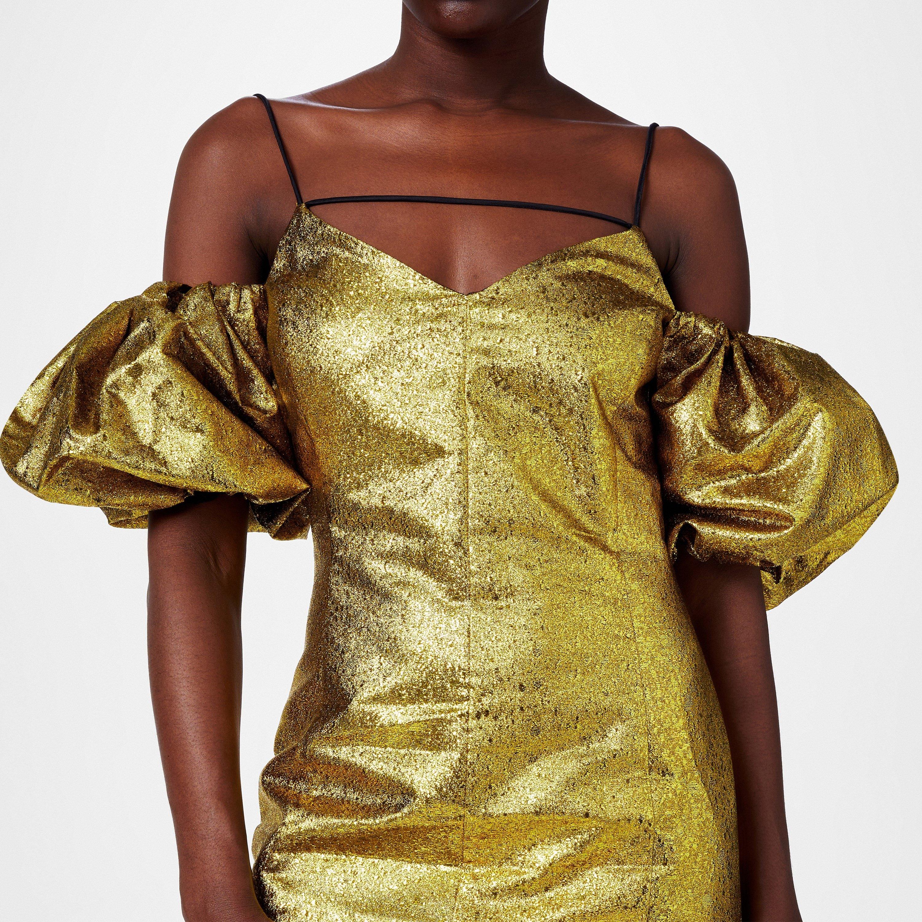 Gold - Stine Goya - Women's Brera Jacquard Mini Dress - 3