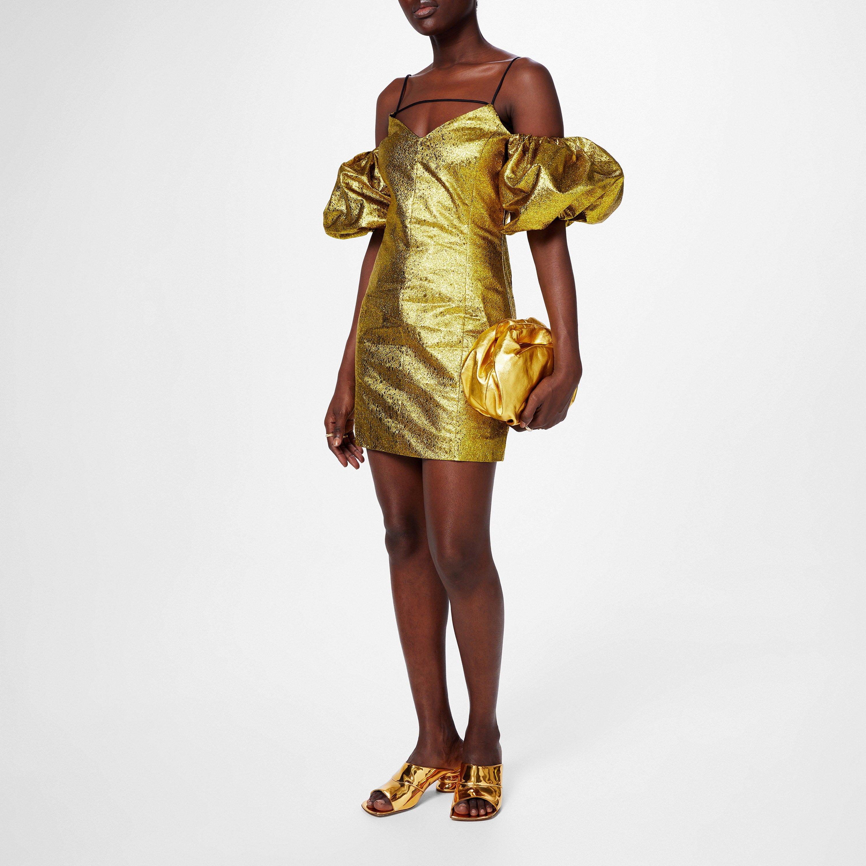 Gold - Stine Goya - Women's Brera Jacquard Mini Dress - 4