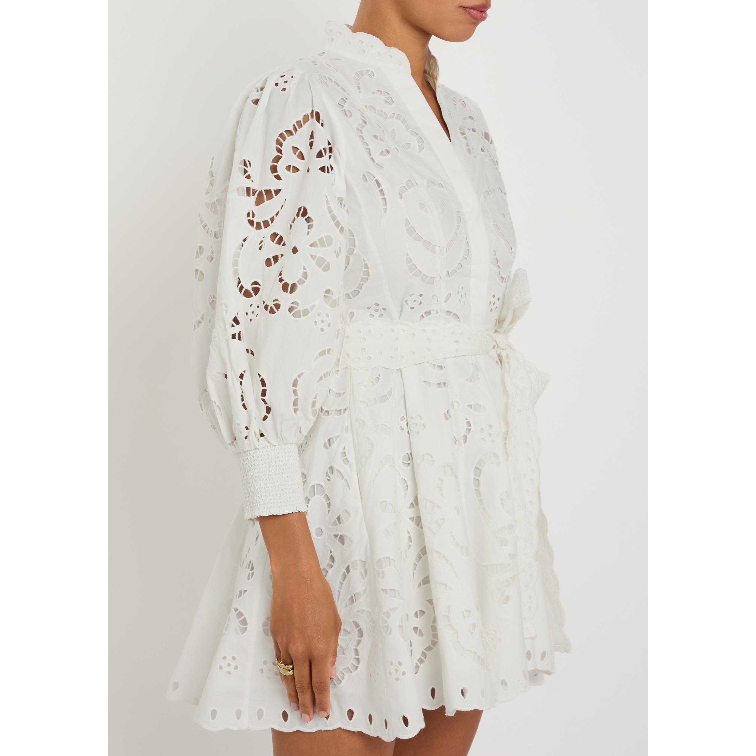 WHITE - Alice And Olivia - SD Lucy Embr LS Shirt Dress - 2