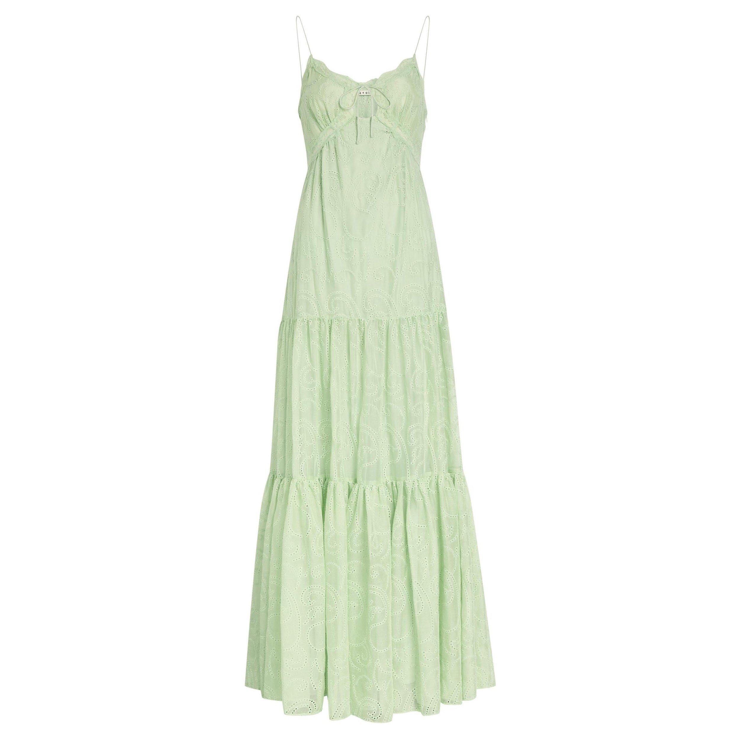 LIGHT GREEN - Alice And Olivia - LD Nicky lace tiered Dress - 1
