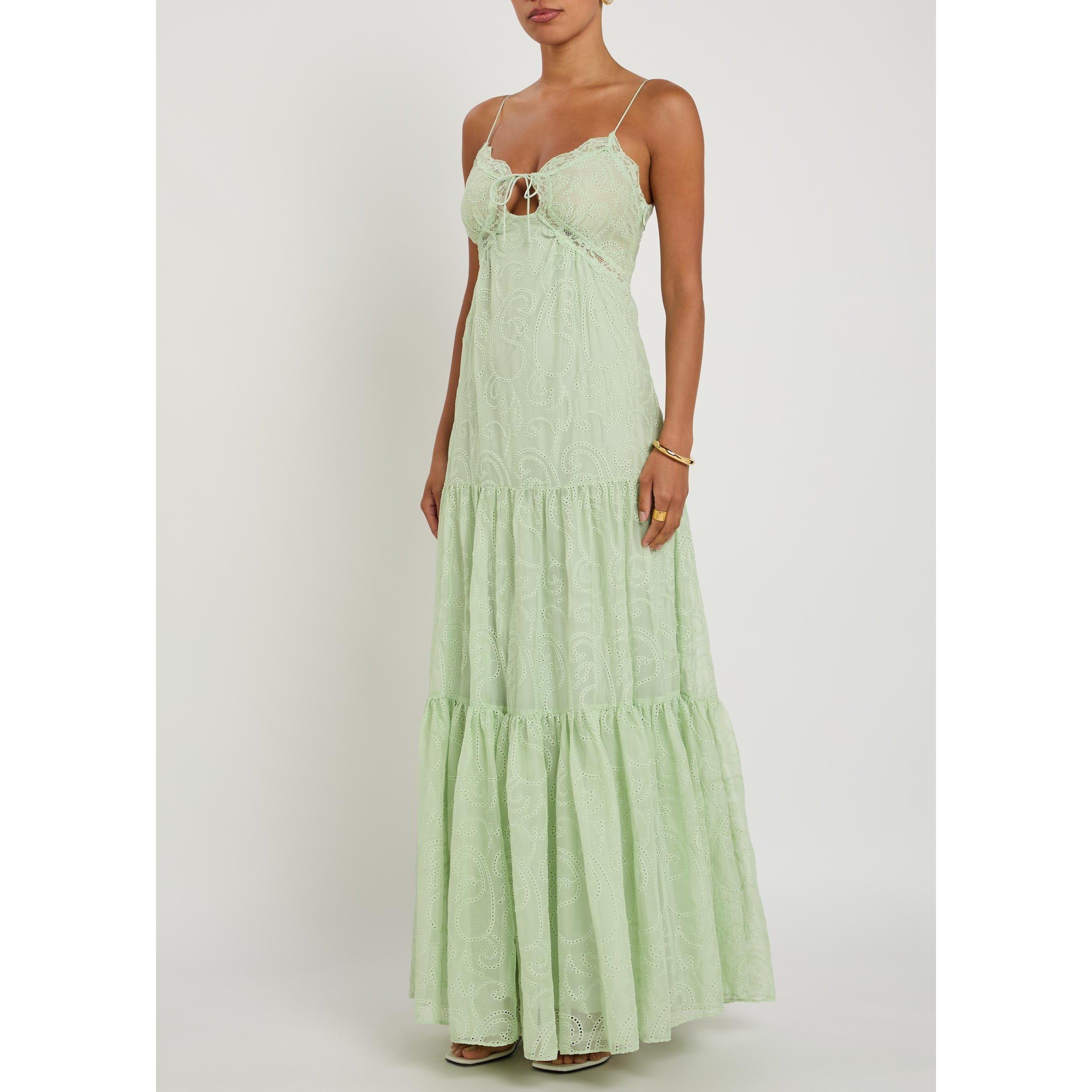 LIGHT GREEN - Alice And Olivia - LD Nicky lace tiered Dress - 2