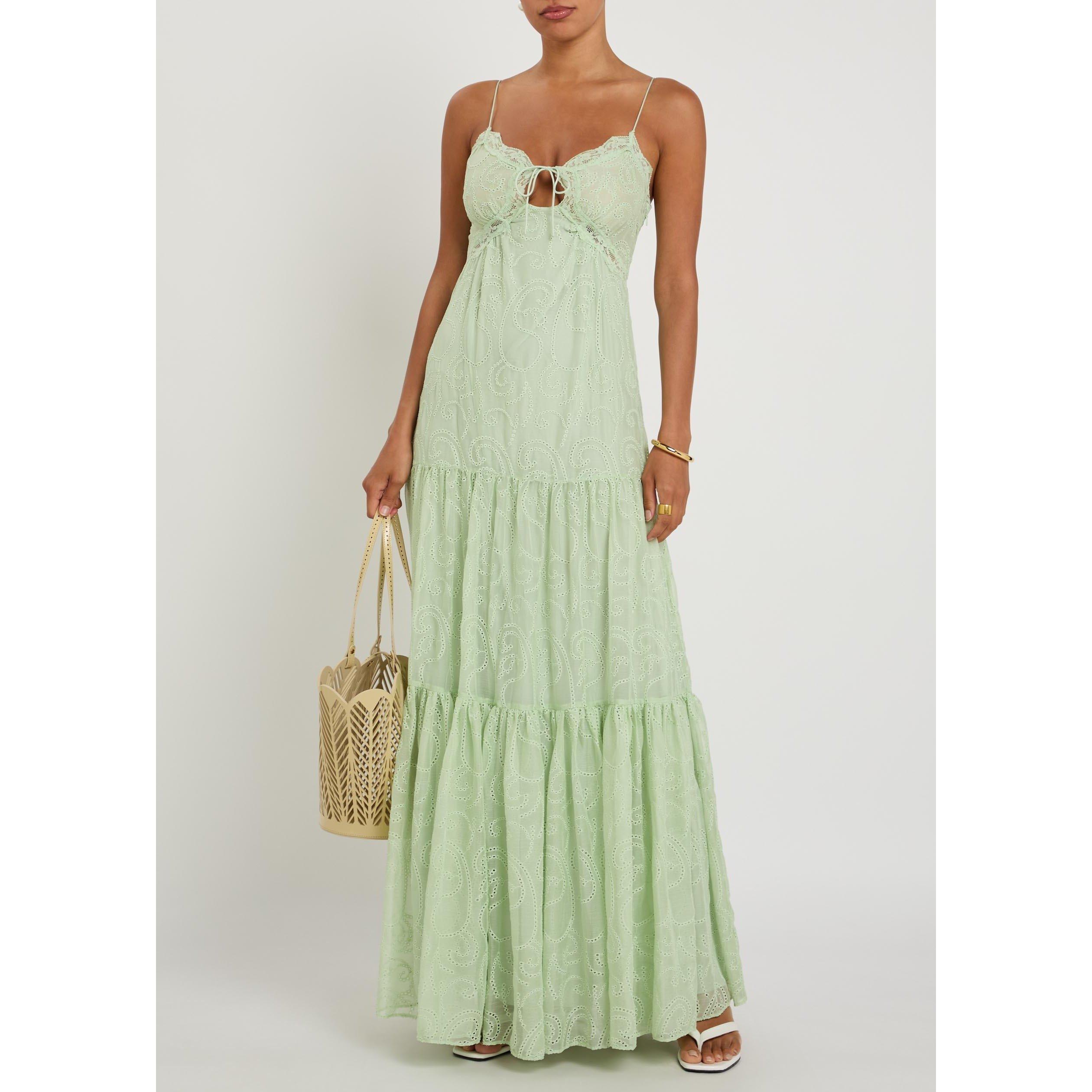LIGHT GREEN - Alice And Olivia - LD Nicky lace tiered Dress - 5