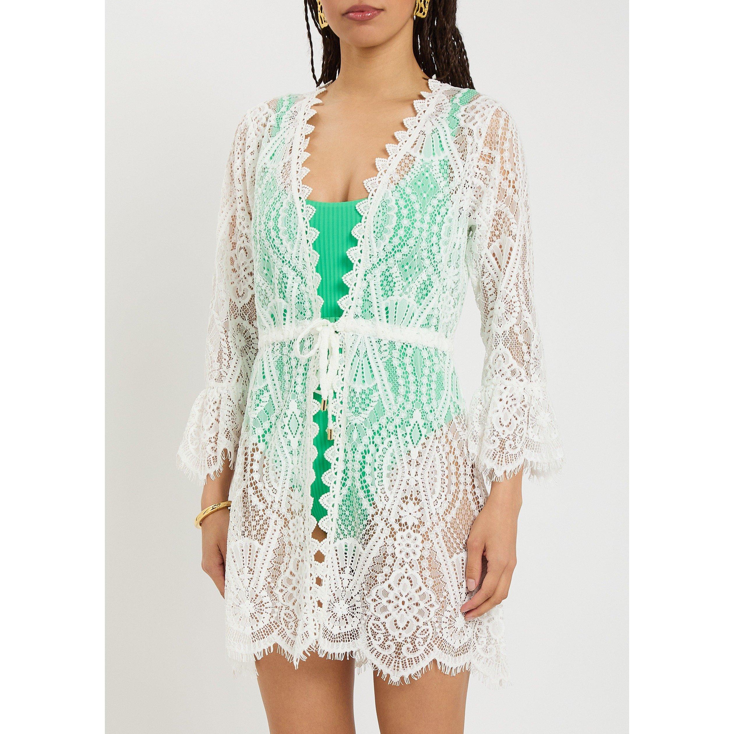 WHITE - Melissa Odabash - SD NAIA LACE COVER UP SHORT DR - 2