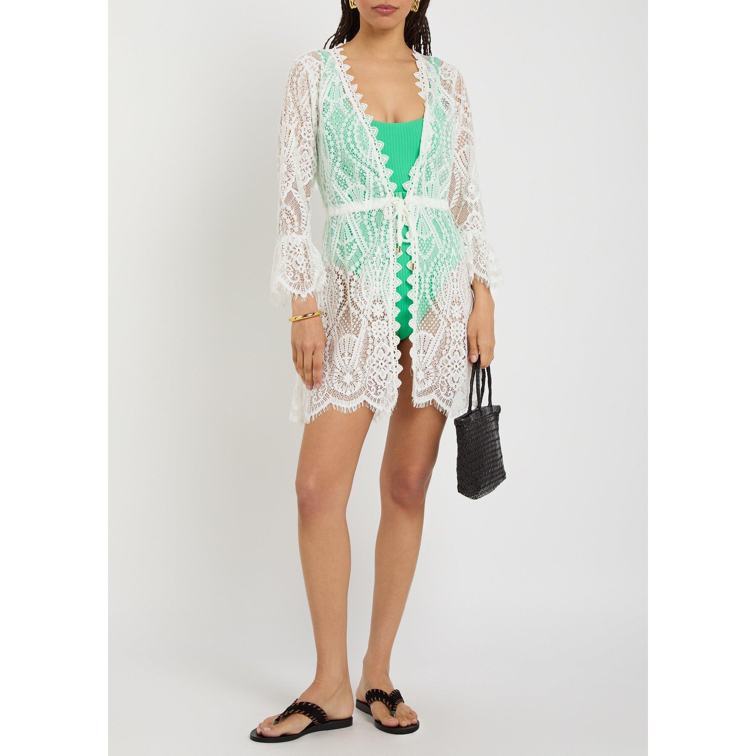 WHITE - Melissa Odabash - SD NAIA LACE COVER UP SHORT DR - 5