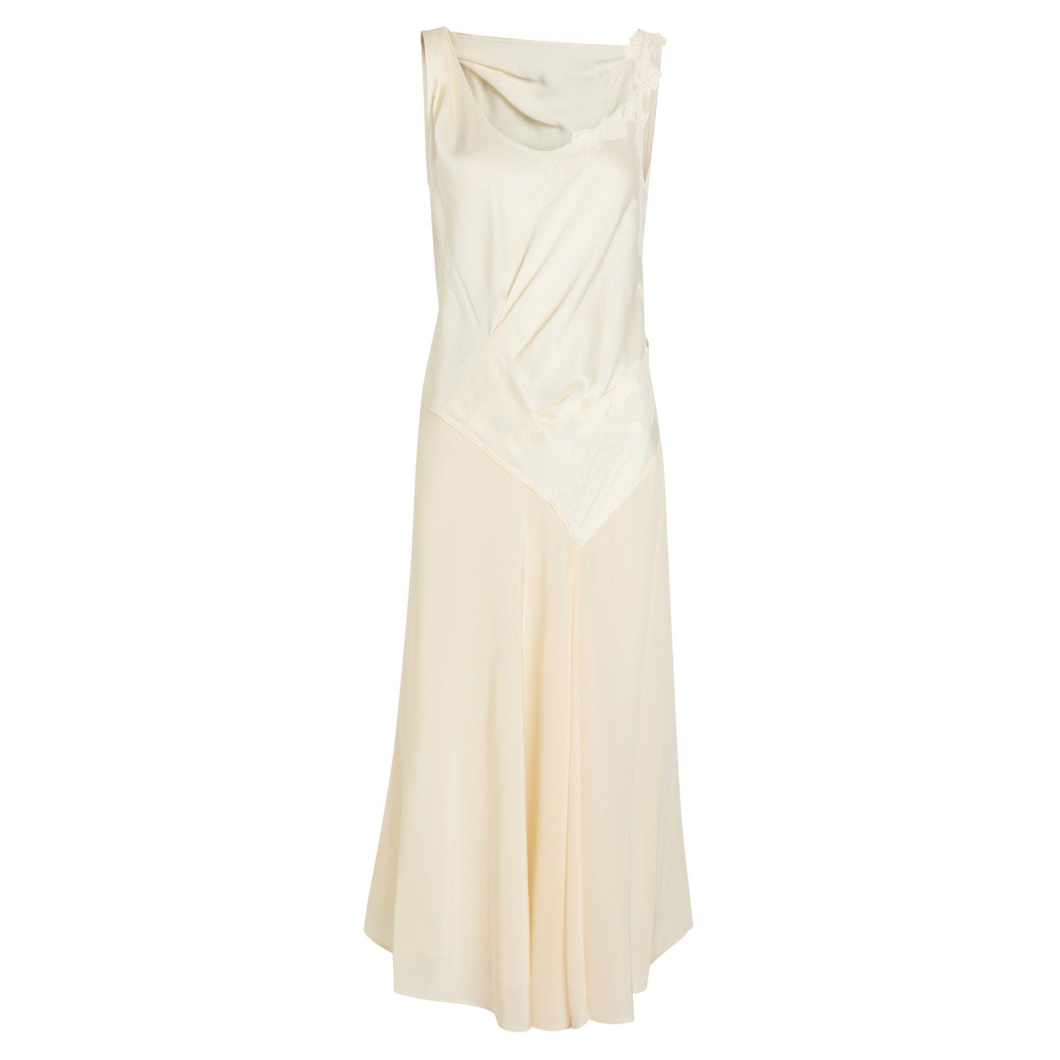 IVORY - Victoria Beckham - ASYMMETRIC LACE DETAIL DRESS - 1