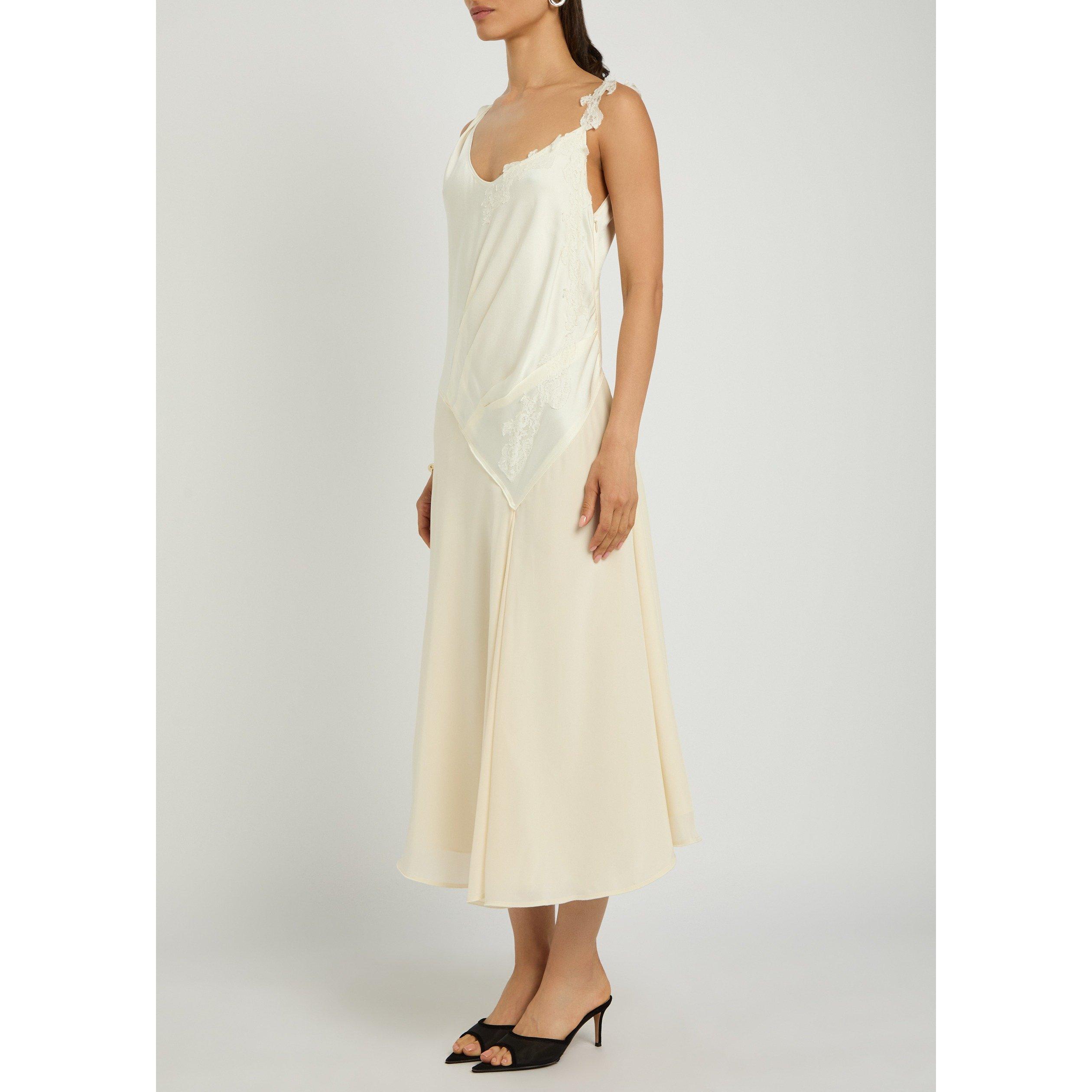 IVORY - Victoria Beckham - ASYMMETRIC LACE DETAIL DRESS - 2