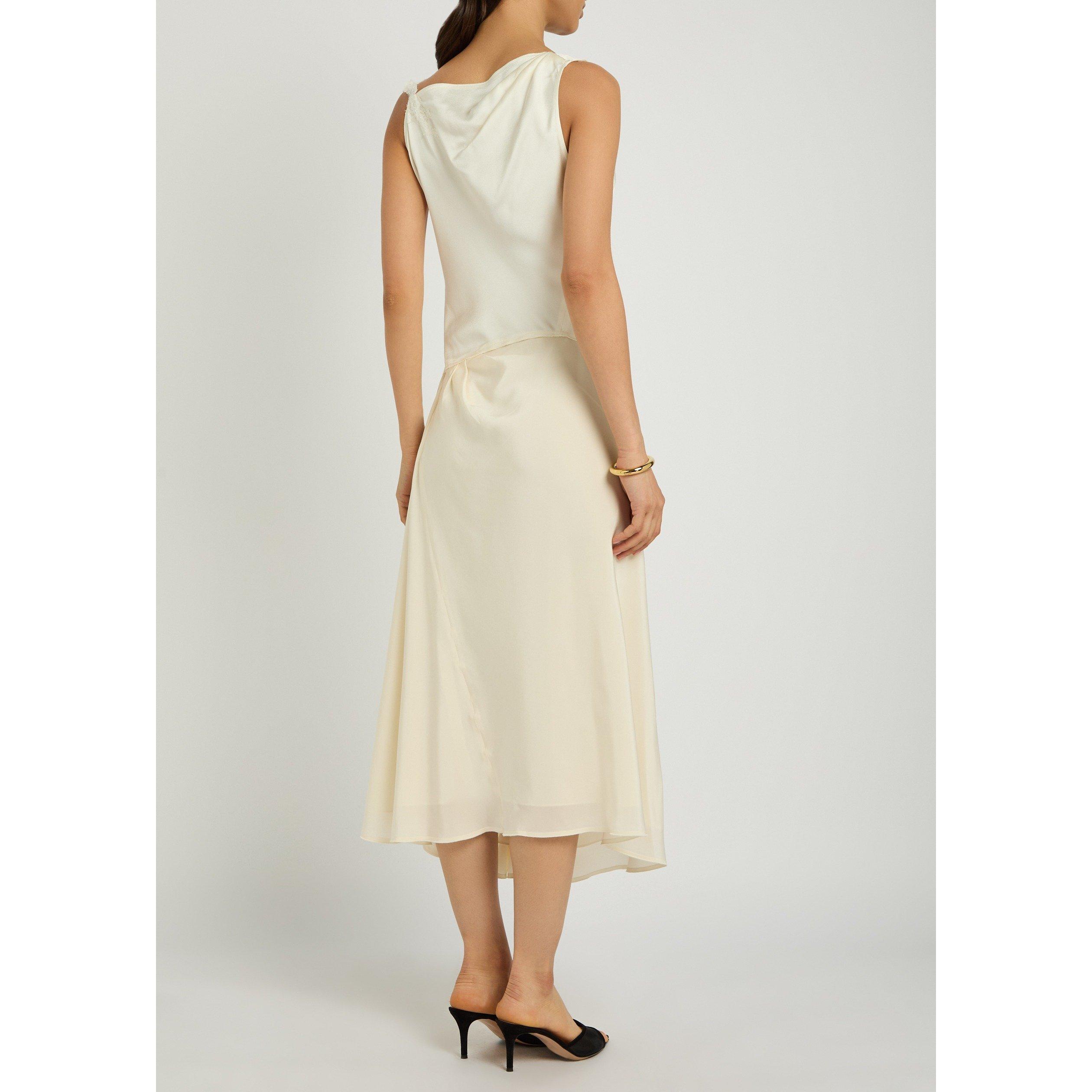 IVORY - Victoria Beckham - ASYMMETRIC LACE DETAIL DRESS - 3