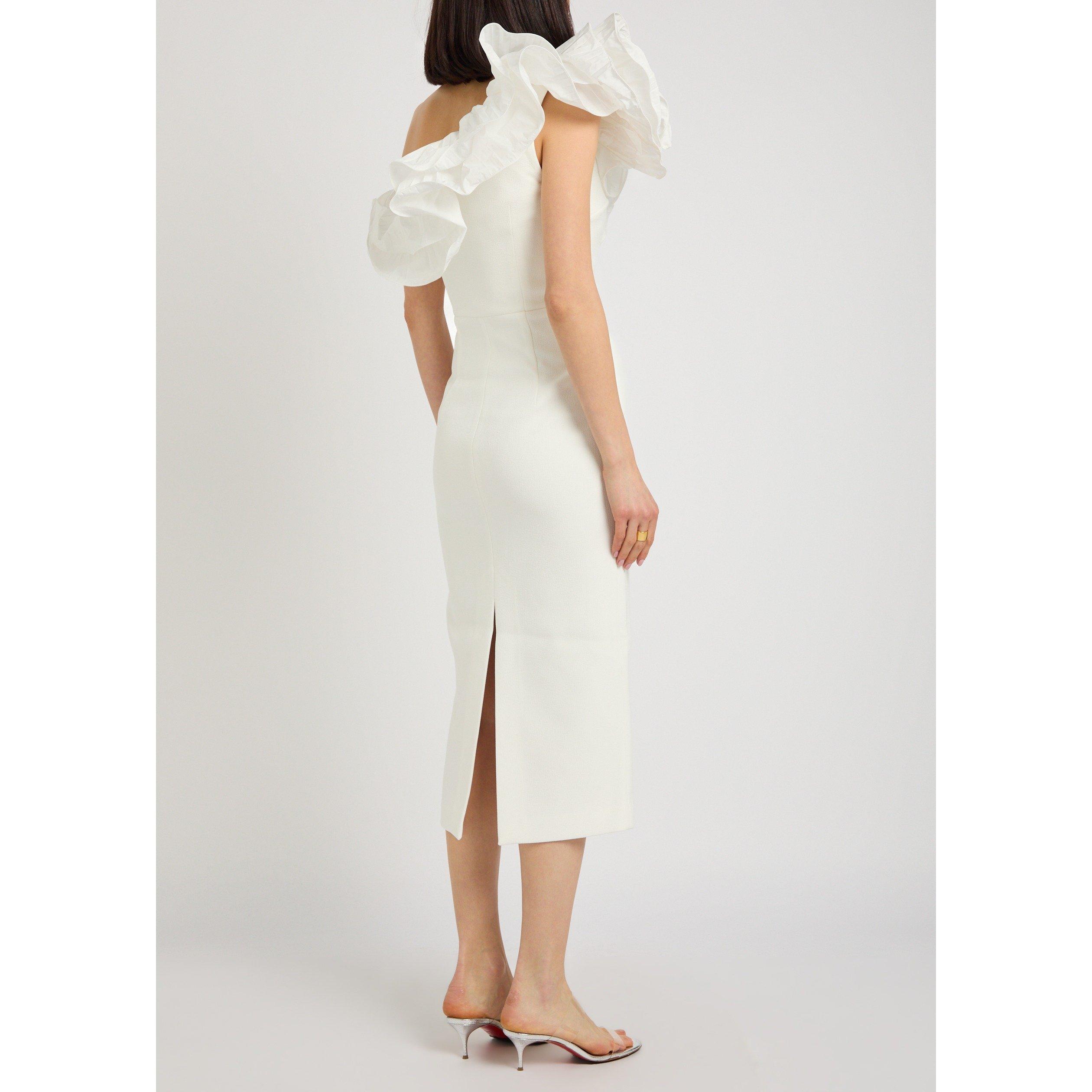 IVORY - Rebecca Vallance - Women's Ozias Midi Crepe Tea Dress - 3