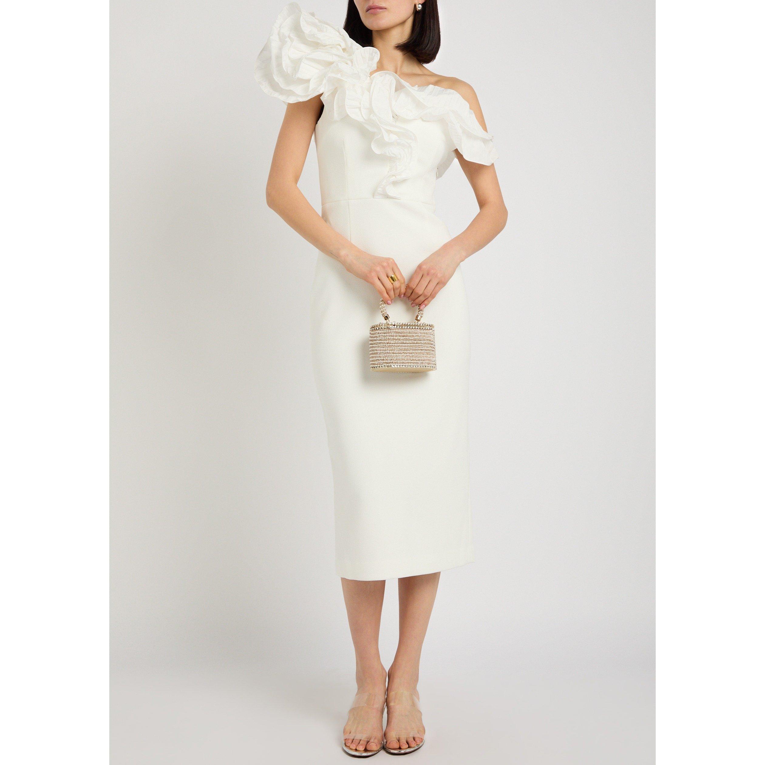 IVORY - Rebecca Vallance - Women's Ozias Midi Crepe Tea Dress - 5