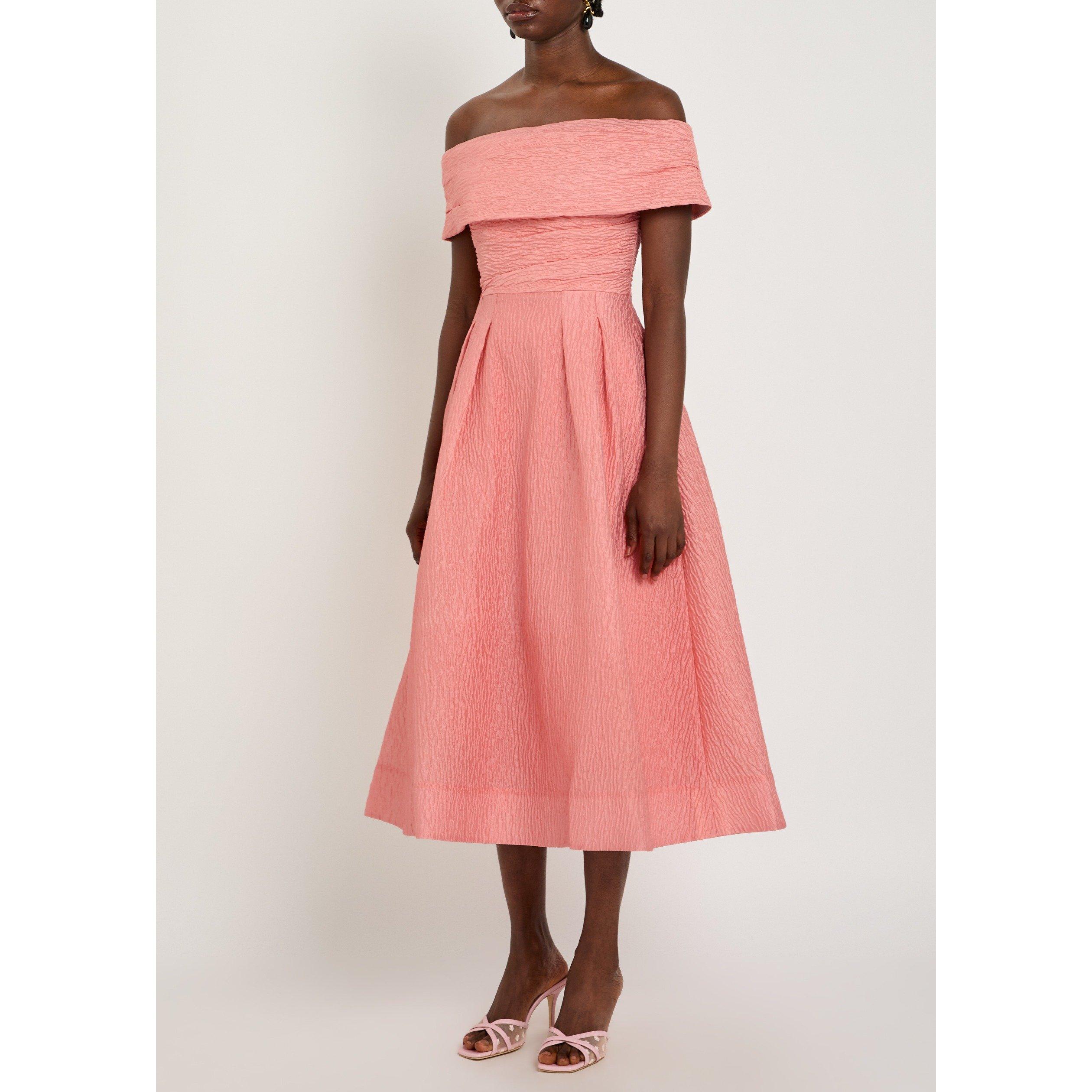 PEACH - Rebecca Vallance - Women's Adaly Cloqué Midi A Line Dress - 2