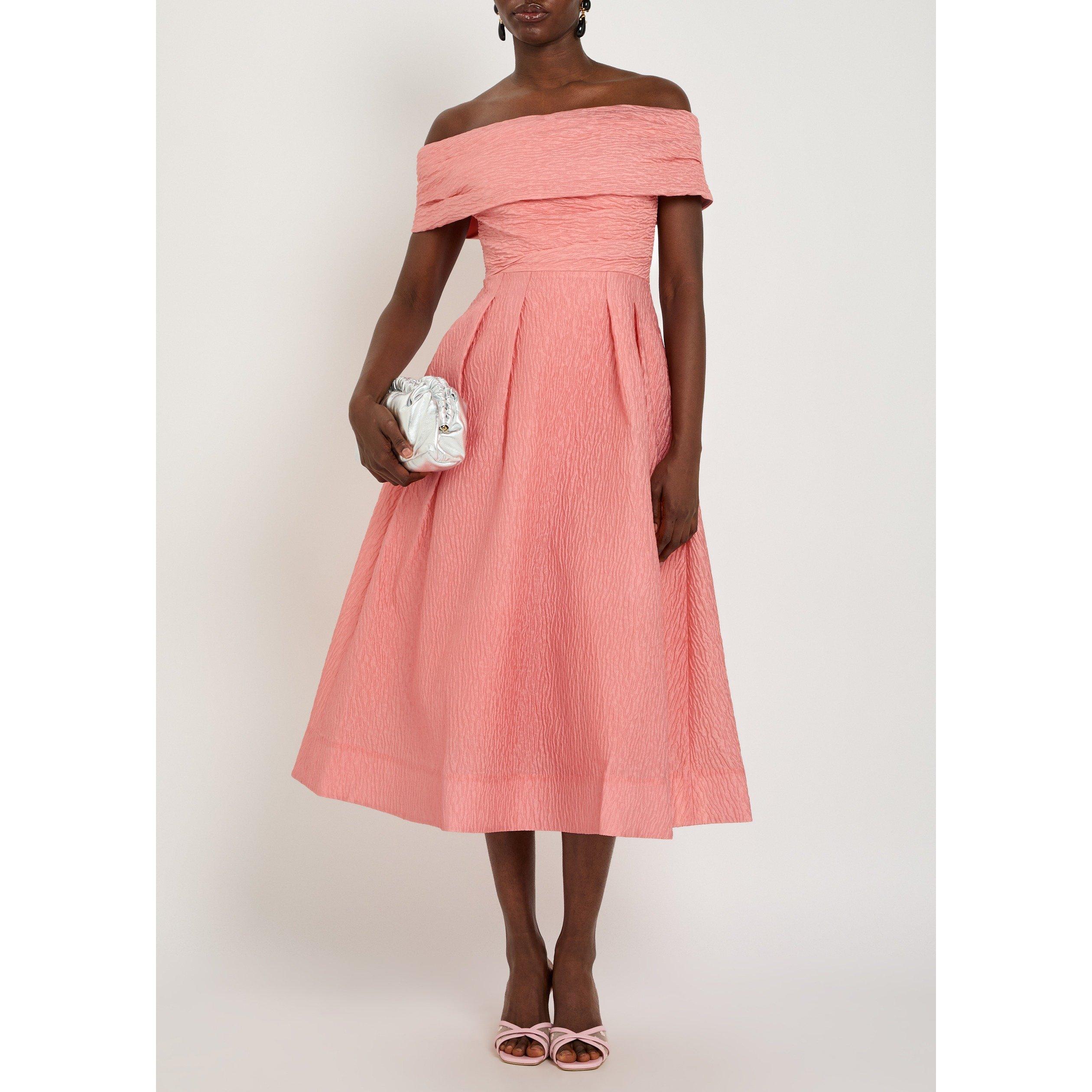 PEACH - Rebecca Vallance - Women's Adaly Cloqué Midi A Line Dress - 5