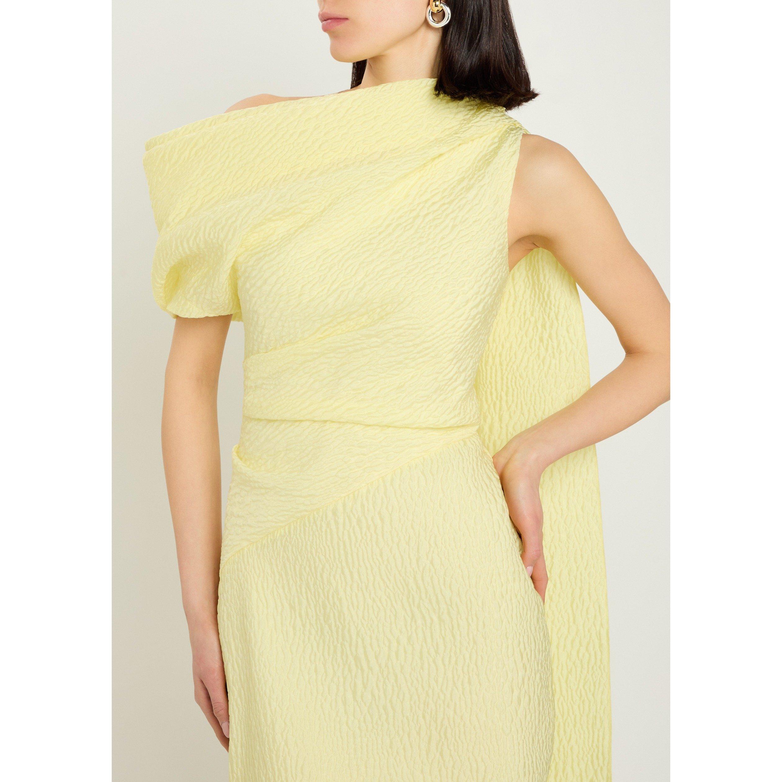 YELLOW LEMON - Roksanda Ilincic - Women's Maite One-Shoulder Maxi Dress - 4