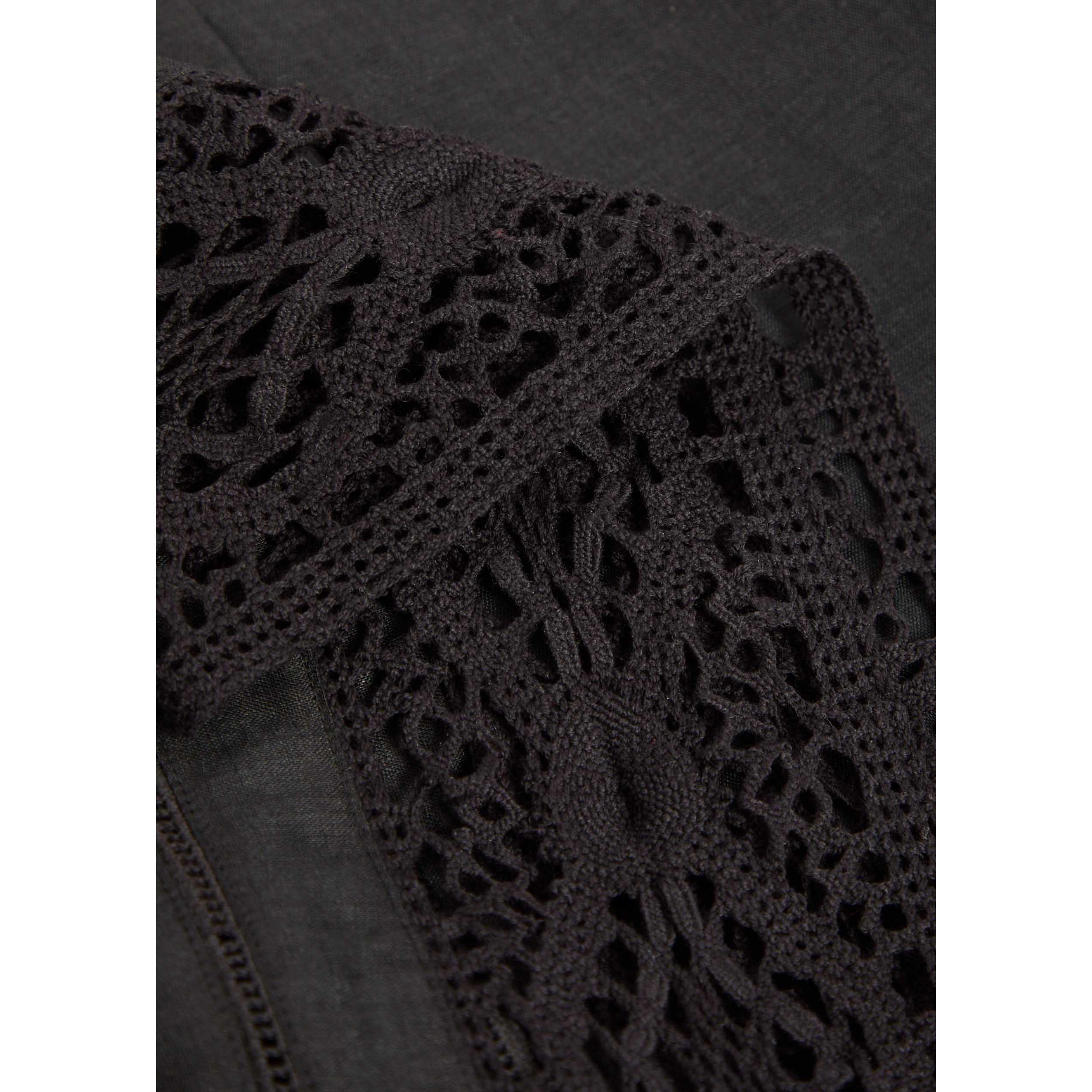 BLACK - Frame Denim - Women's Heirloom Ramie Embroidered Mini Dress - 4