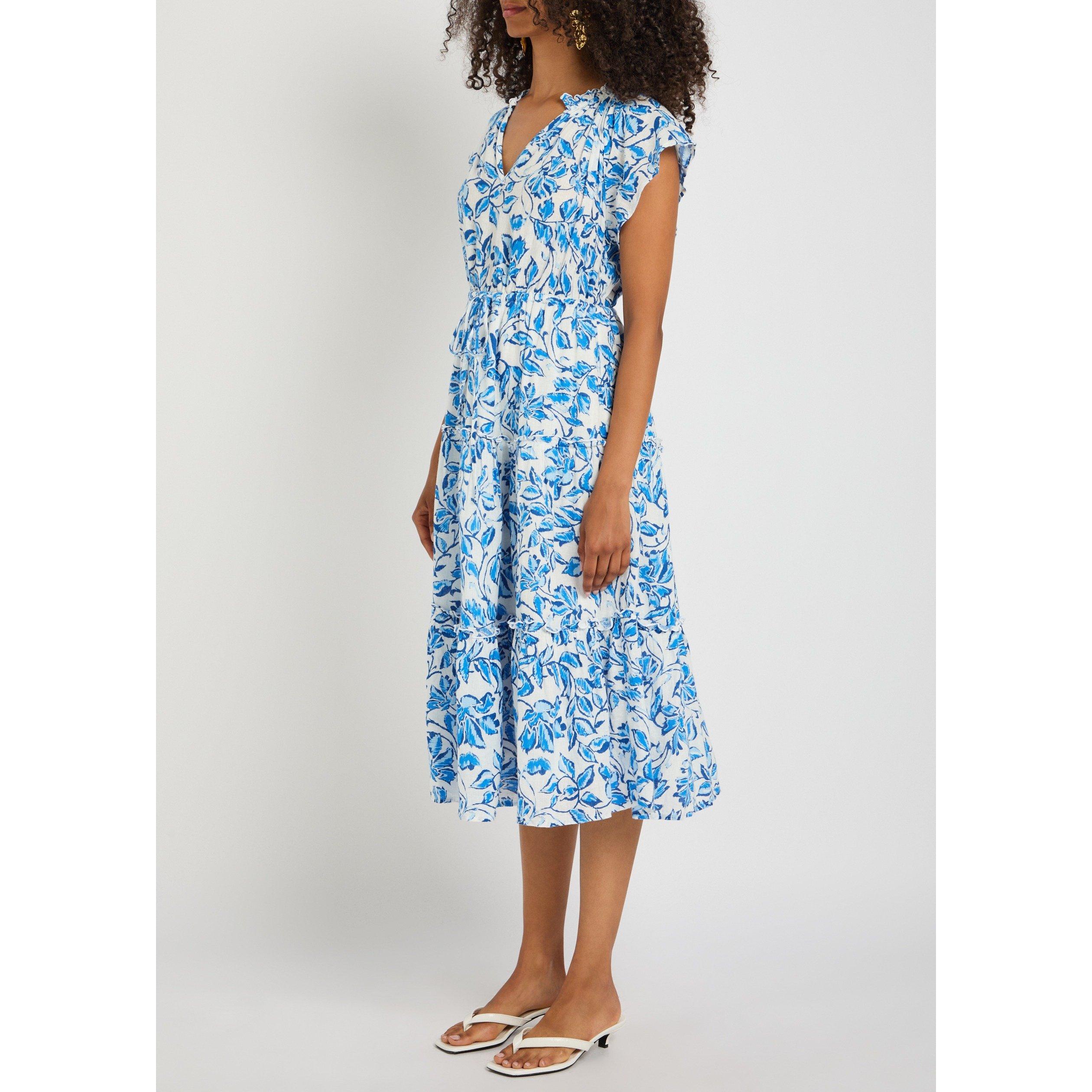 BLUE - Rails - Women's Juni Floral Linen A Line Dress - 2