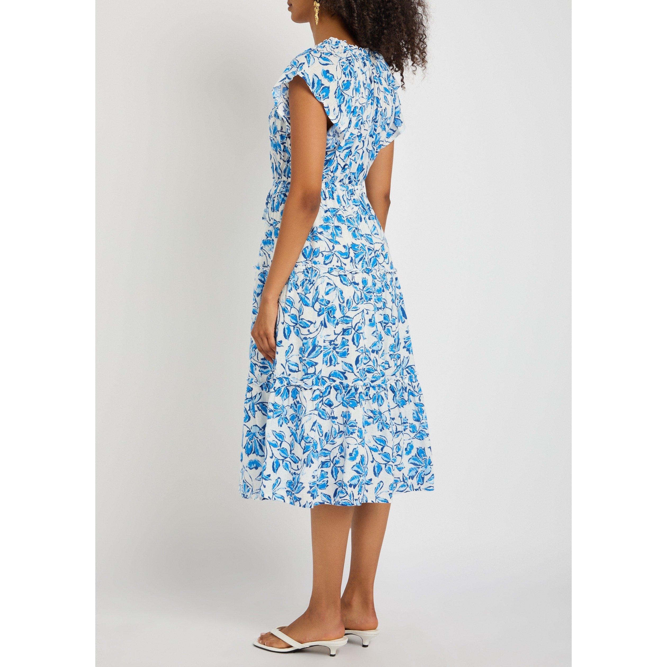 BLUE - Rails - Women's Juni Floral Linen A Line Dress - 3