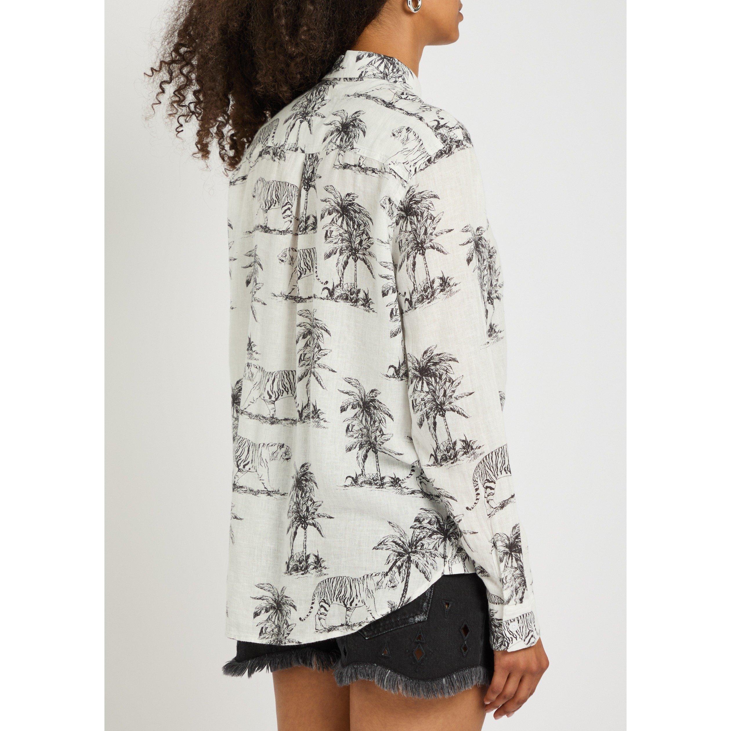 IVORY - Rails - Women's Charli Linen Long-Sleeve Patterned Shirt - 3