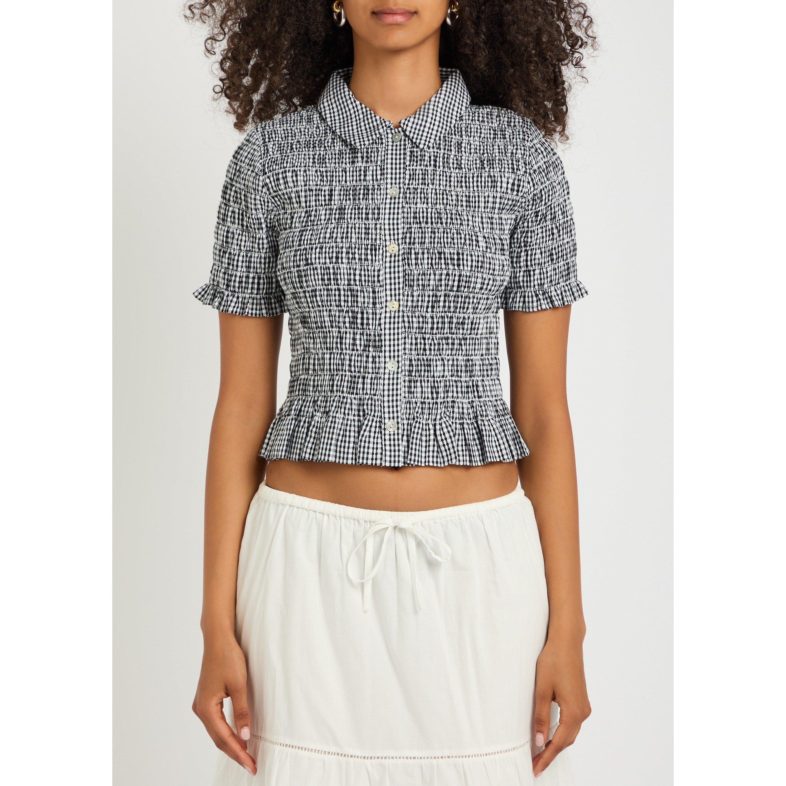 BLACK - Rails - Women's Alton Gingham Cotton Slim-Fit Shirt - 2